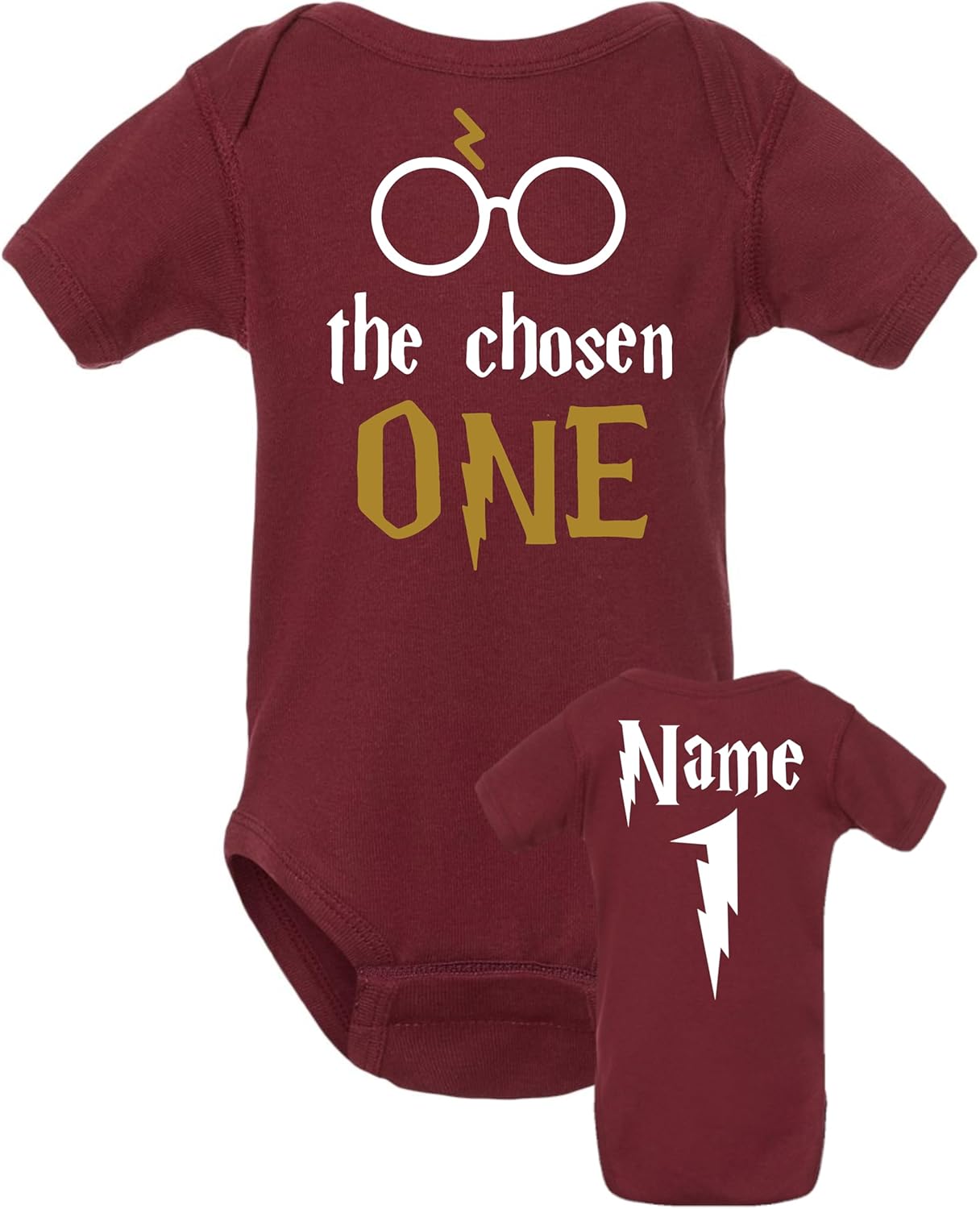 Wizard themed chosen one birthday bodysuit tshirt personalized, Custom add on number, pants, family T-shirts Mom dad Grandma Sister brother paw...