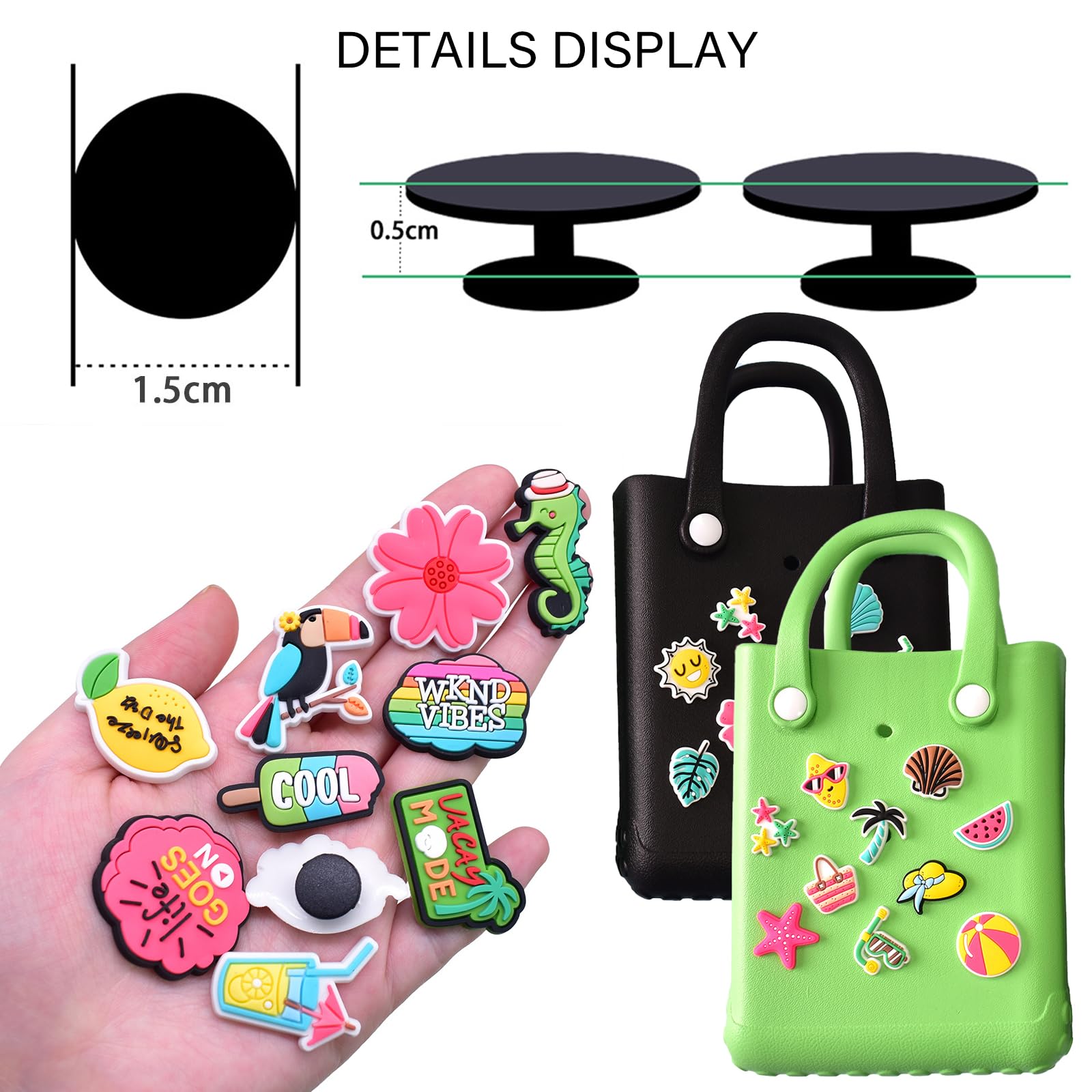 JSTHHTT 100 Piezas Adornos para Zapatos,Dijes de Zapatos de Playa Frescos de Verano, Pins Decorativos de Dibujos Animados, Adornos de Zapatos Unisex, Decoración de zapatos para Adultos, Niños y Niñas