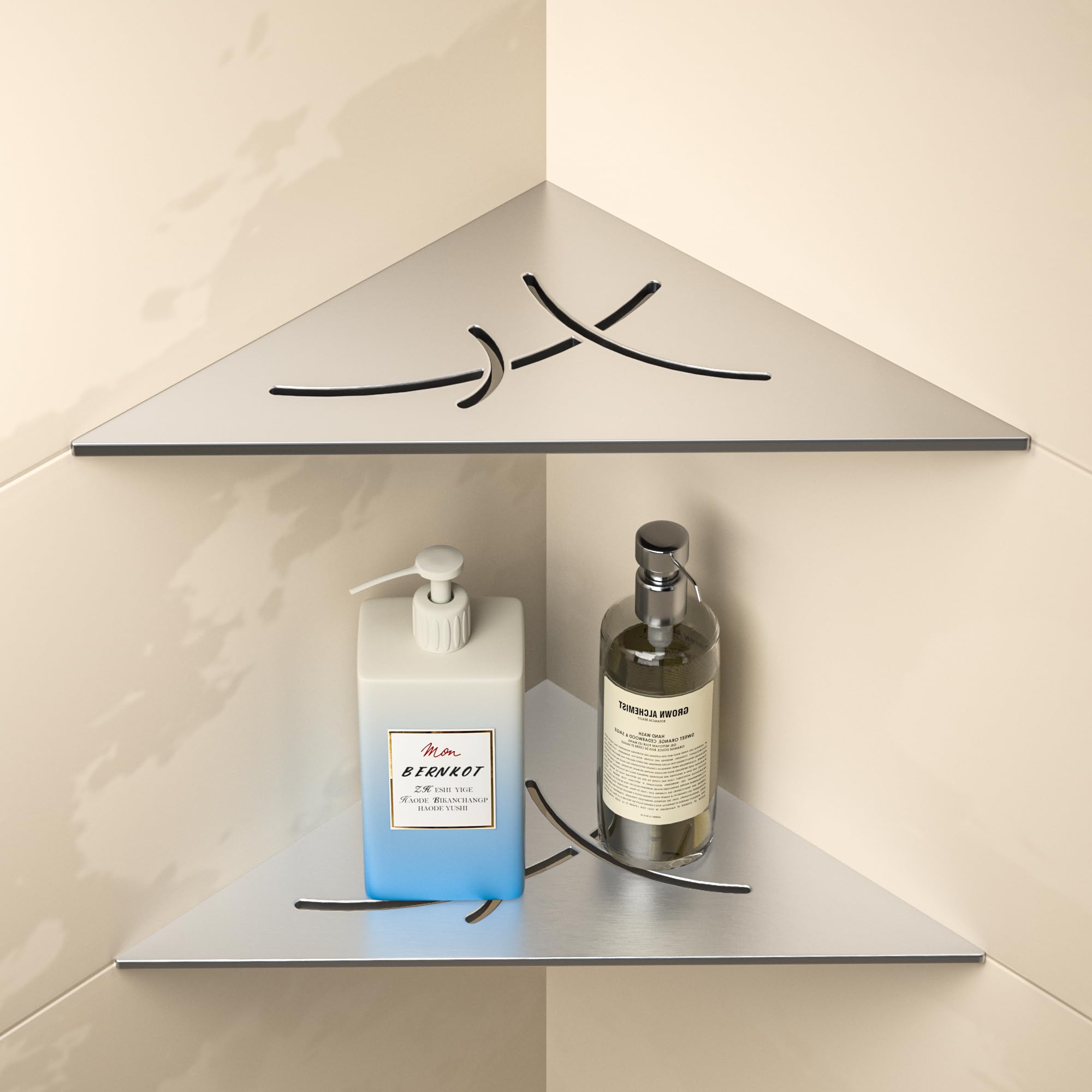 Estantería esquinera de ducha de acero inoxidable 304 con 3 mm de grosor, estantería de esquina empotrada de 254 mm, estantería de pared de azulejos, estantería triangular para almacenamiento