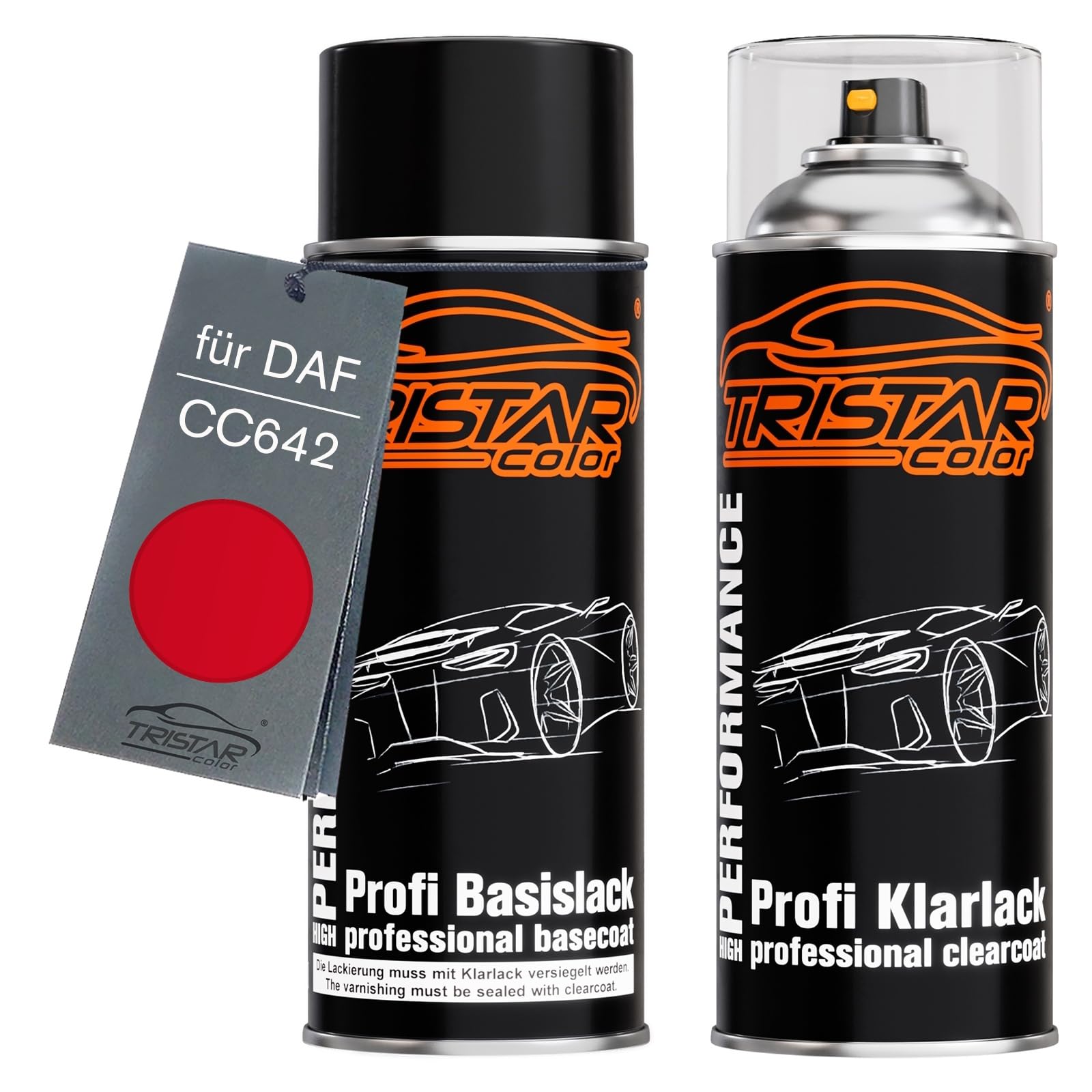 Tristarcolor Ral 3001 Signalrot Car Paint Spray Can Set For Daf Cc642 Base Coat Clear Coat Spray Can 400Ml