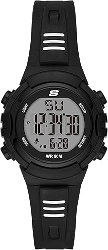 Miniatura 9 de Skechers Reloj digital deportivo de cuarzo de metal y silicona para mujer