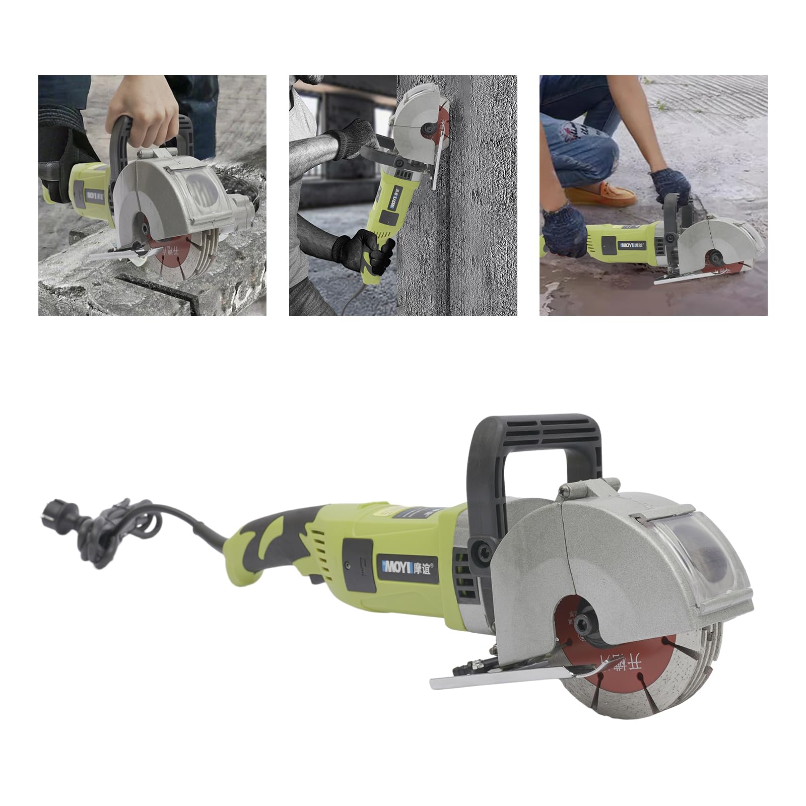 4000 W 6500 RPM - Fresadora eléctrica con bomba de agua, fresadora de pared, con 5 hojas de sierra, diámetro de la hoja de sierra 12,1 cm