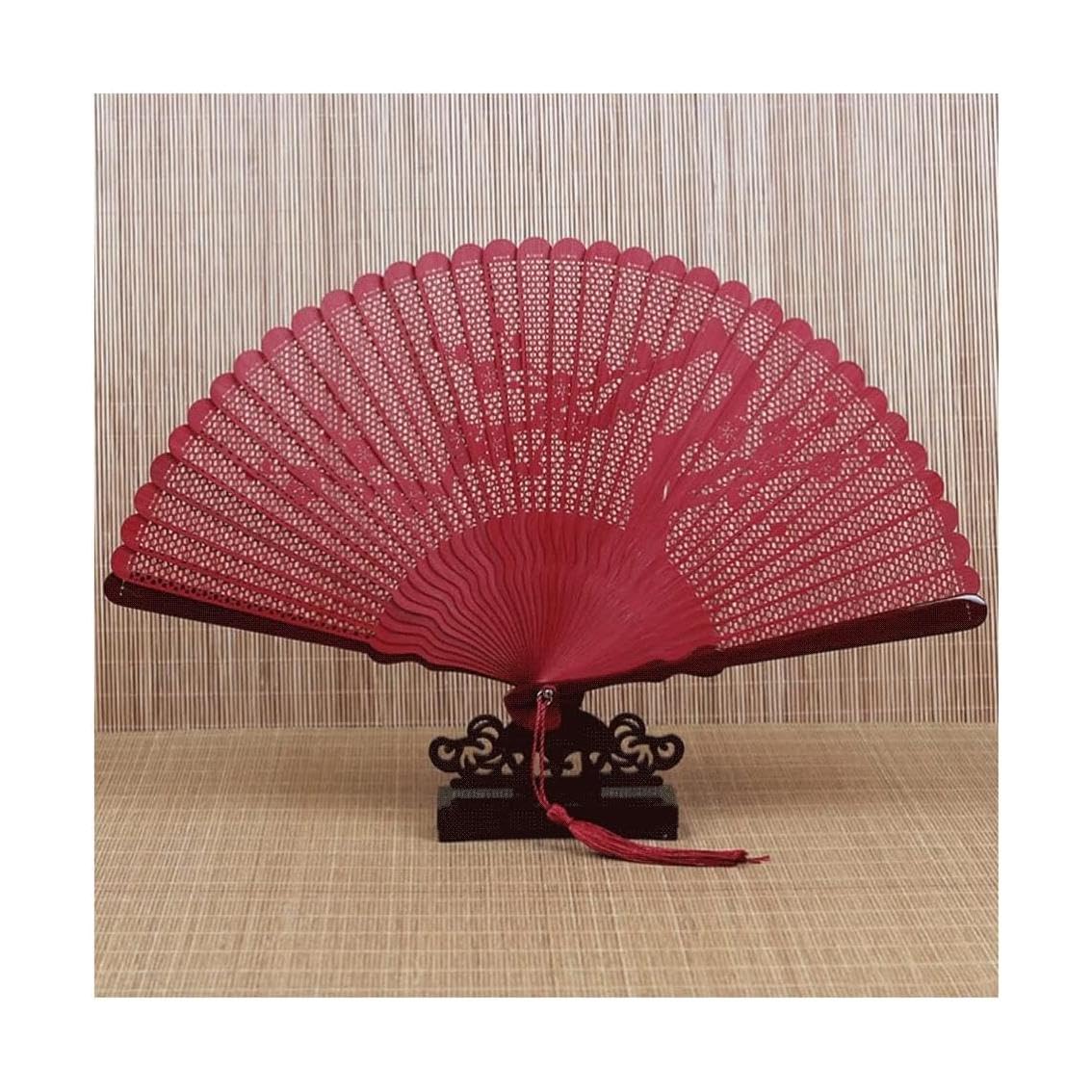 WDCDYQDH Hollow-carved Design Hand Fan Chinese Handheld/cheongsam Accessories Folding With Tassels (c) (c One Size)