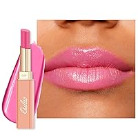 Vista 17 de Oulac Lápiz labial Warm Pink Shine - Lápiz labial hidratante con brillo, bálsamo labial con tinte, acabado jugoso con brillo transparente, fórmula