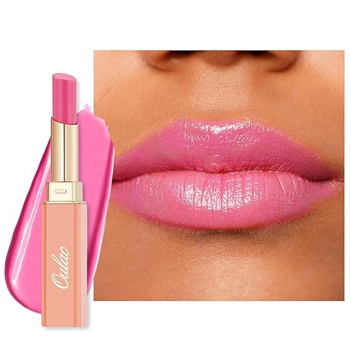 Miniatura 17 de Oulac Lápiz labial Warm Pink Shine - Lápiz labial hidratante con brillo, bálsamo labial con tinte, acabado jugoso con brillo transparente, fórmula