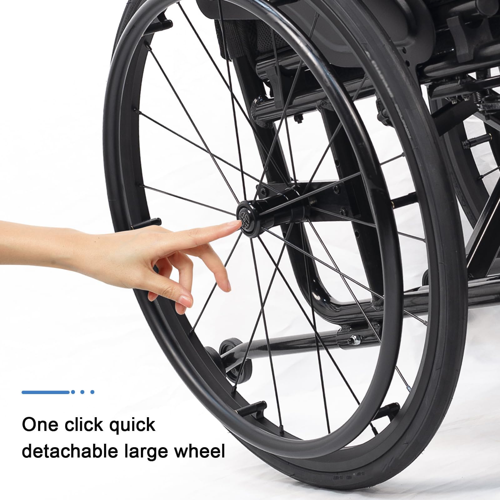Silla De Ruedas Deportiva Ultraligera Todoterreno para Adultos, Reposapiés Y Altura del Asiento Ajustables, Plegable, Fácil De Desmontar, Capacidad De Carga De 100 Kg. 42cm-A