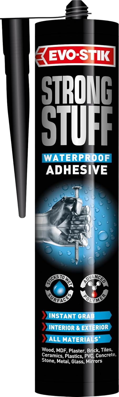 Bostik EVO-STIK Strong Stuff Waterproof Adhesive, Superior Strength, Can be Used Underwater, Colour: White