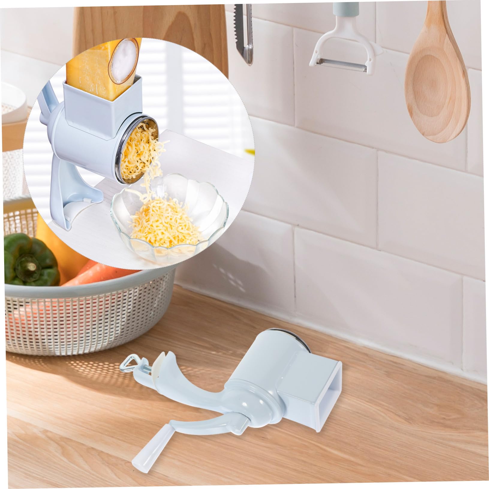 Grattugia Alluminio Design di a Lega Inossidabile e in Acciaio Manuale Multifunzionale Fibbia Regolabile Bianca per Formaggio Noci e Verdure in Cucina