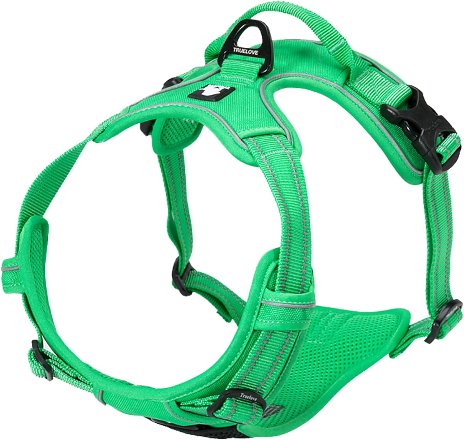 TRUE LOVE Adjustable No-Pull Dog Harness Reflective Pup Vest Harnesses Comfortable Control Brilliant Colors TLH5651(Neon Yellow,S)
