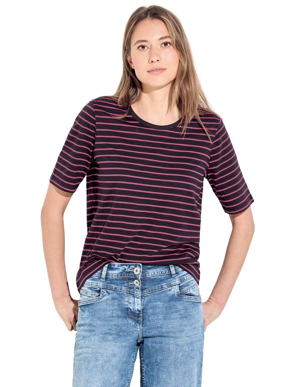 Cecil Maglietta Donna A Righe Con FP – Collezione Casual, Vestibilità Comoda E Morbida, Stile Sportivo - 2