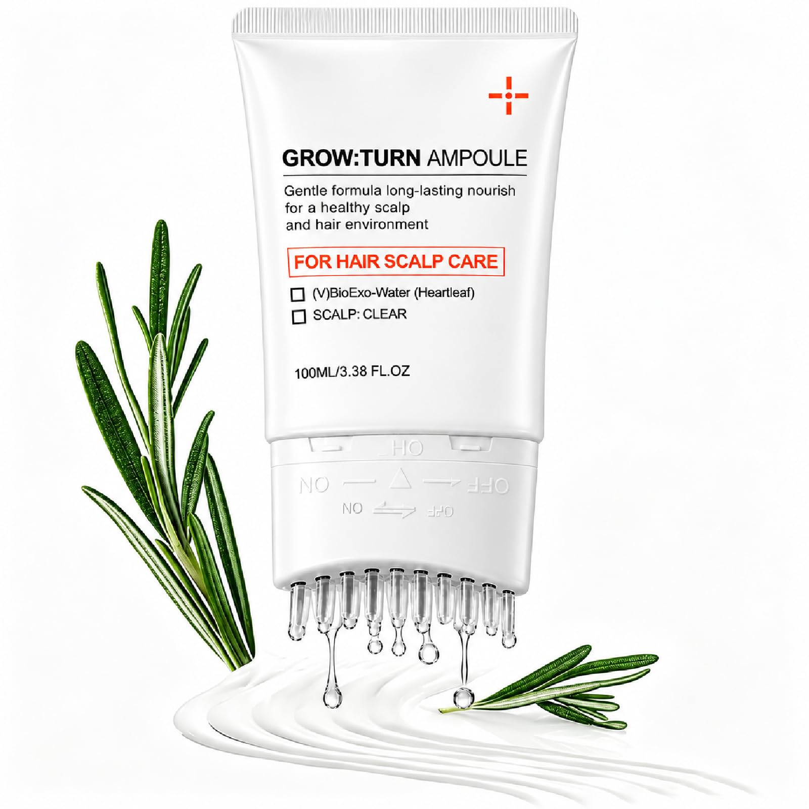 Hair Growth Serum with Scalp Massager Brush, Heartleaf Exosome, Thin Hair | 16-Bristle Root Applicator, Hairline, Crown and Sparse Areas, Men and Women, Non-Greasy, AM and PM Daily Care
