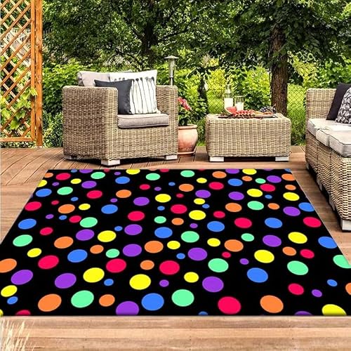 SMXVRC Colorful Spotted Area Rugs, 3x5ft, Cute Rainbow Classroom Rug,