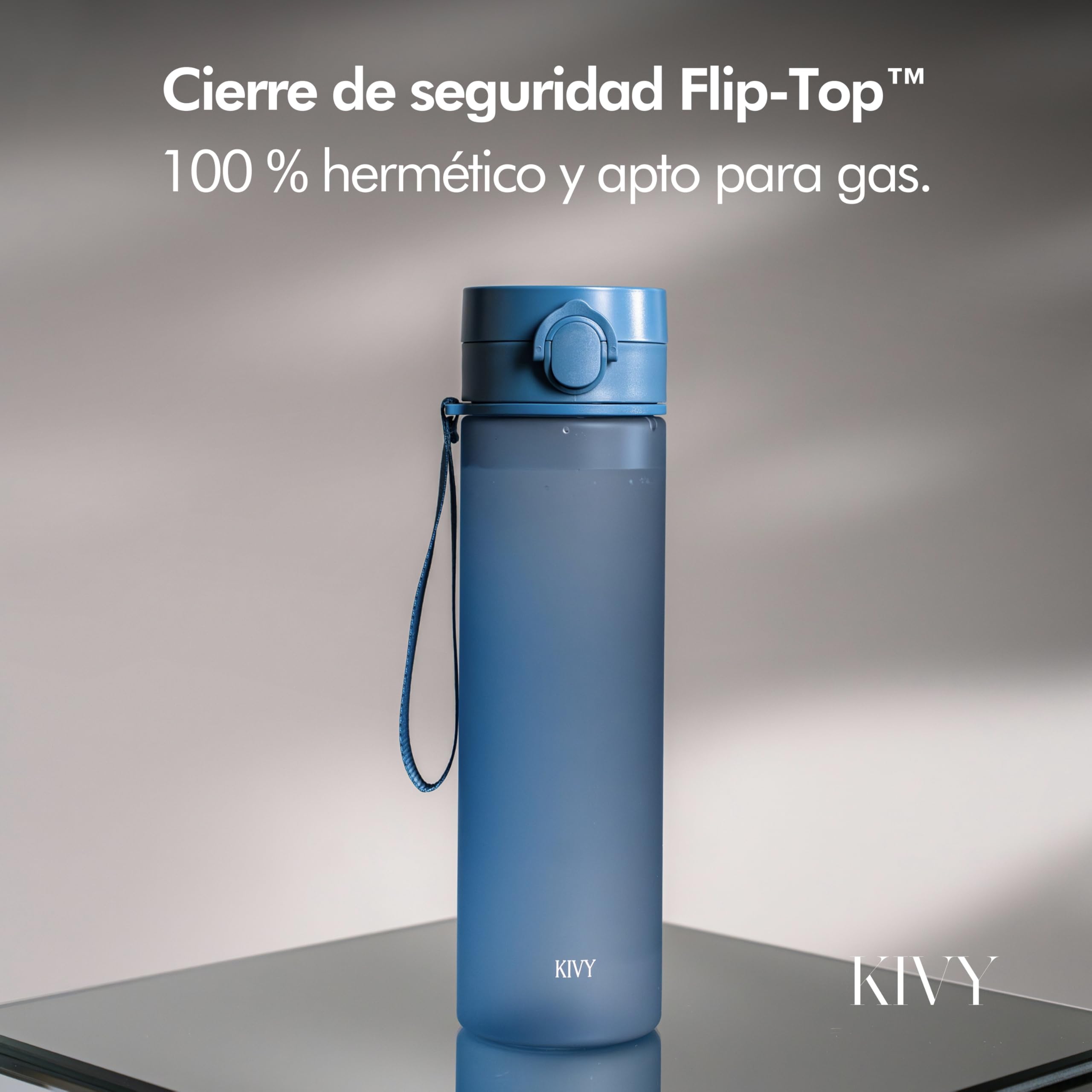 KIVY Botella de Agua Tritan 650ml [CON TAPA ABATIBLE] - Water Bottle para Niños & Adultos - Sin BPA - Garrafa Apto Lavavajillas - Cantimplora para Gimnasio, Deportiva, Oficina y Escuela - Verde — view 43