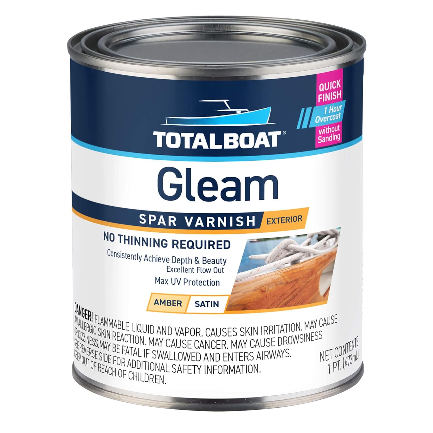 TotalBoat Gleam Spar Varnish (Satin LowSheen Pint) Amazon.in Home