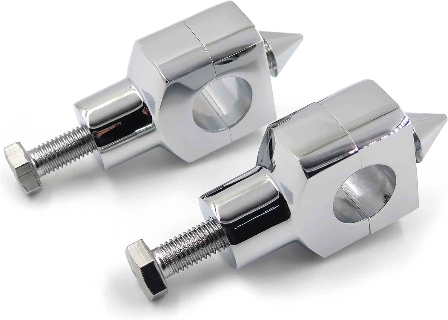 SMT-Spike ROUND 1" Handlebar Riser Clamp Compatible With Harley Kawasaki Suzuki Yamaha Honda chromed [B00V2ZR2VC]