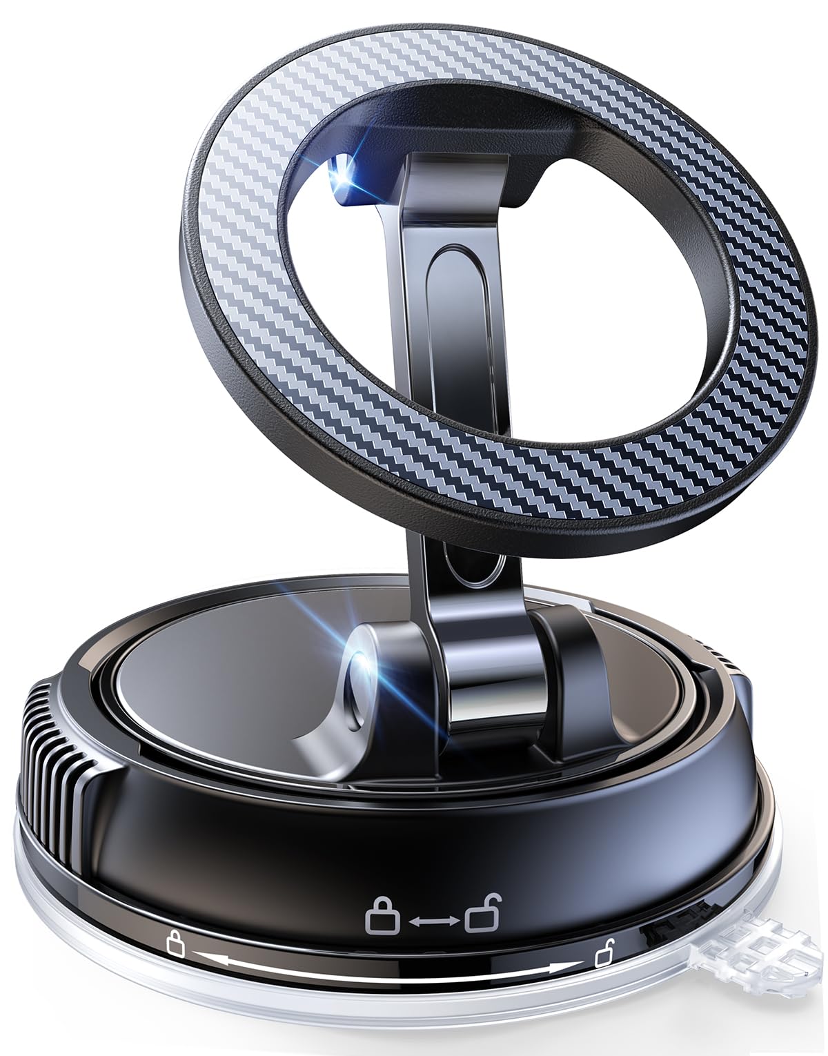Car Phone Holder for Magsafe [78+LBS Strongest Suction & 2400gf Strongest Magnetic] 360° Adjustable Car Phone Mount, Cell Phone Holders for Your Car for All Smartphones & All Car Models (Carbon Fiber)
