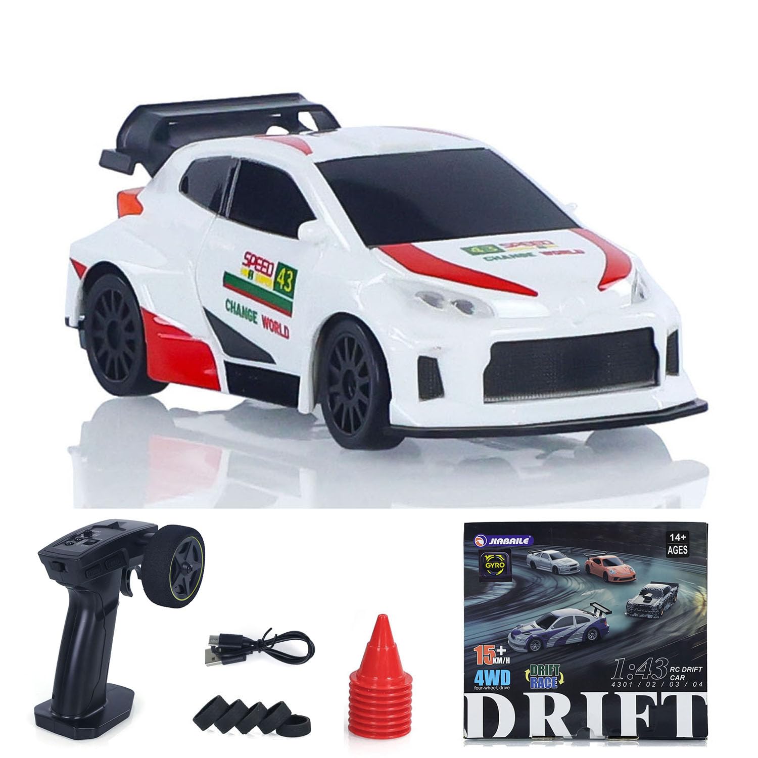 TOUCAN RC HOBBY 1/43 RC Drift Car Vehículos de carreras 4WD de alta velocidad 2.4GHz RTR Mini modelo de coche luces de batería giroscopio para mayores de 14 años