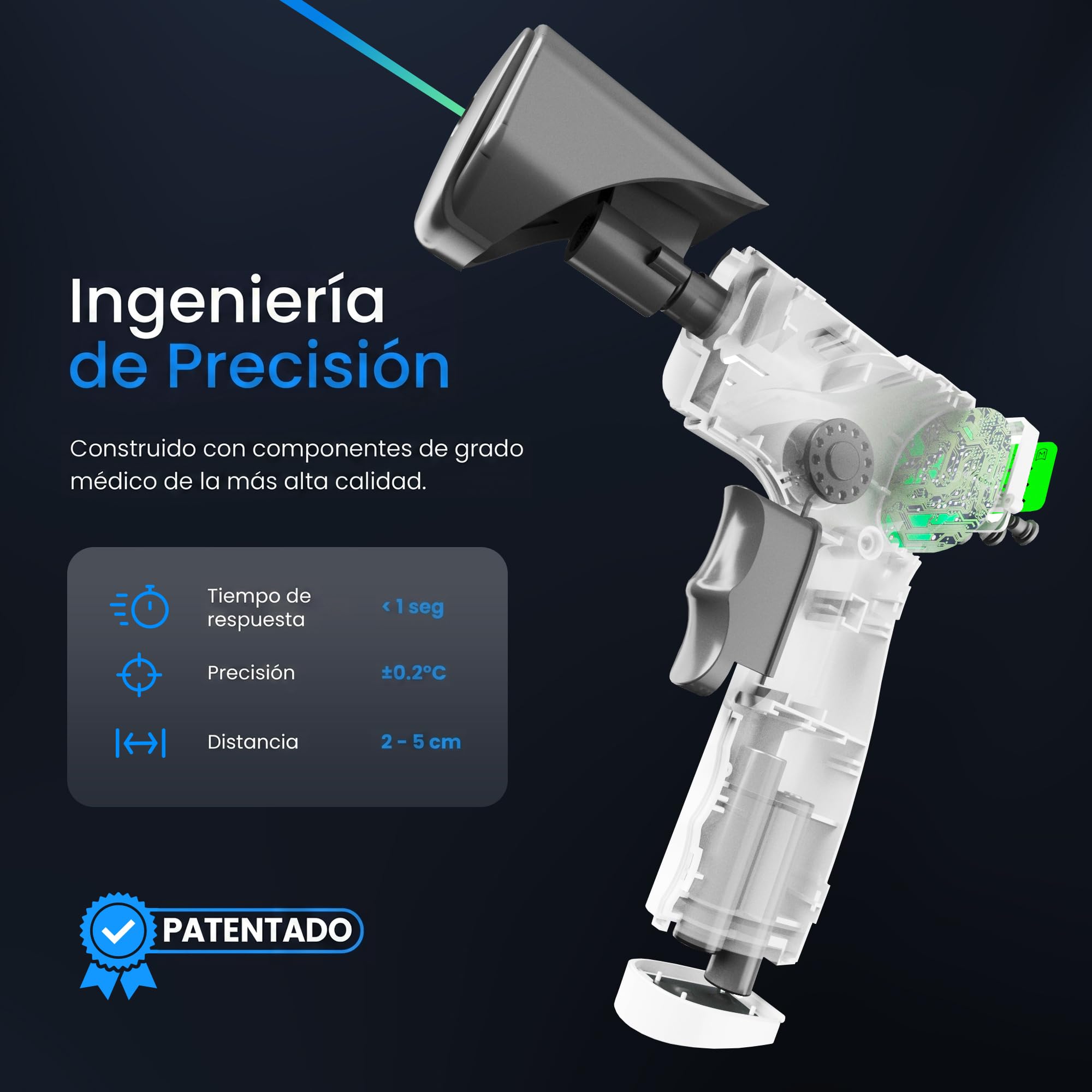 THERMOBIO Termómetro Infrarrojo Frontal Sin Contacto De Grado Médico, Termómetro Digital Tipo Pistola Para Adultos Y Bebés, Resultados Instantáneos En 1 Segundo