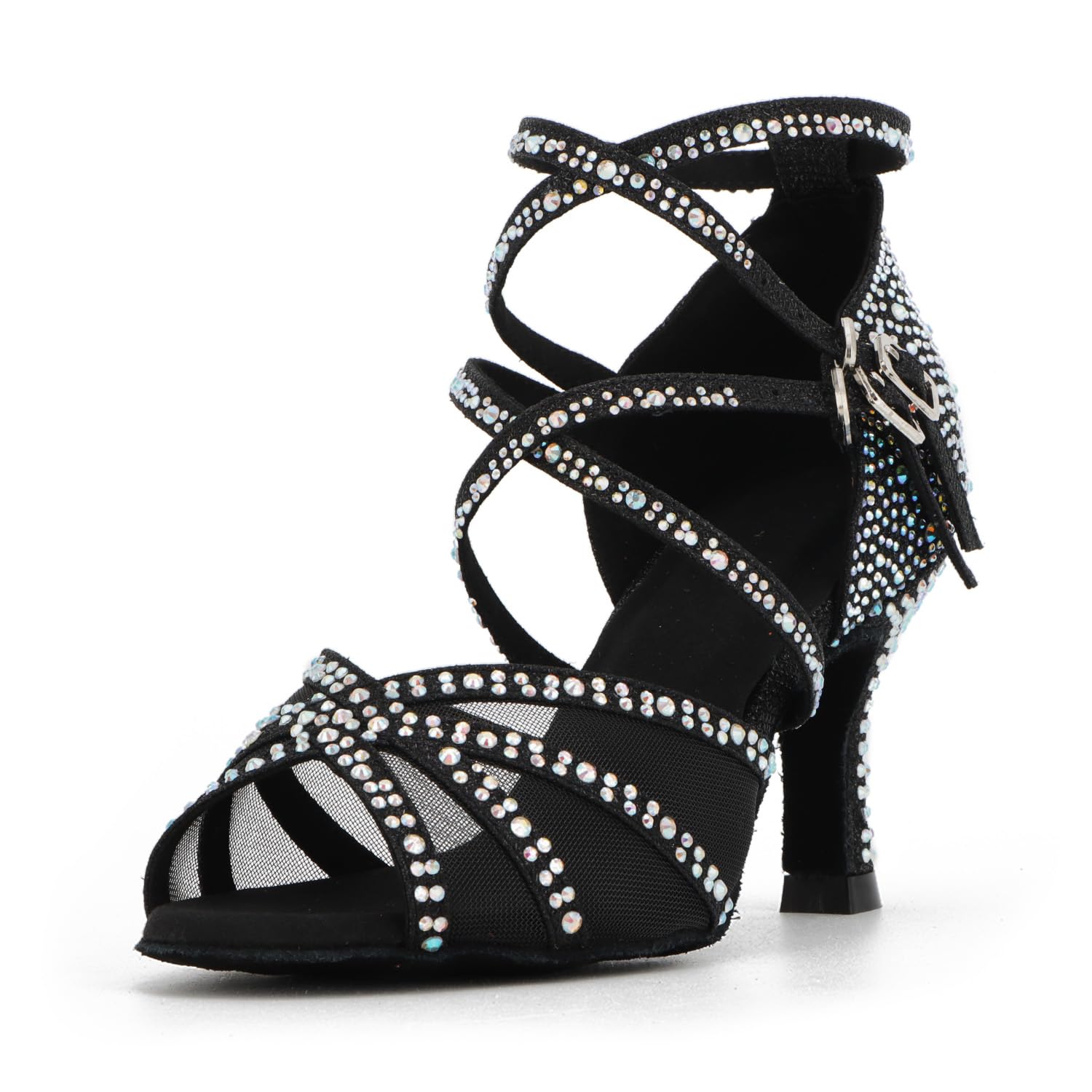 Scarpe da Ballo Latino Salsa con Strass Donna Scarpe da Ballo da Sala Tango Kizomba Bachata Danze al Coperto 1057-2