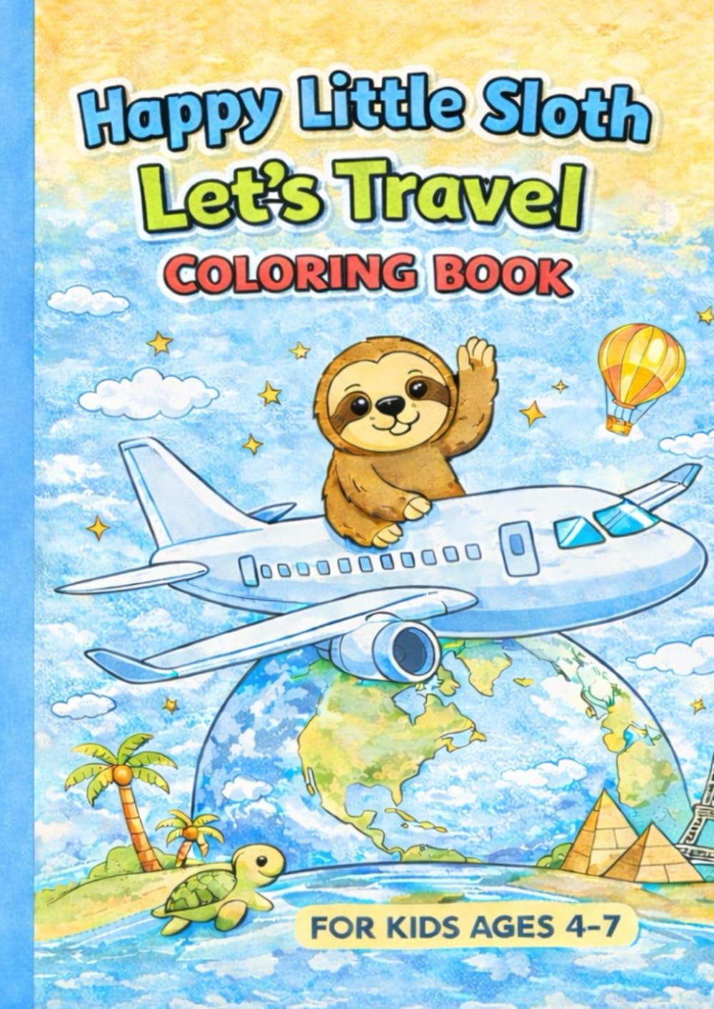 Happy Little Sloth Coloring Book: Let’s Travel: Travel the World with Charlie the Sloth!