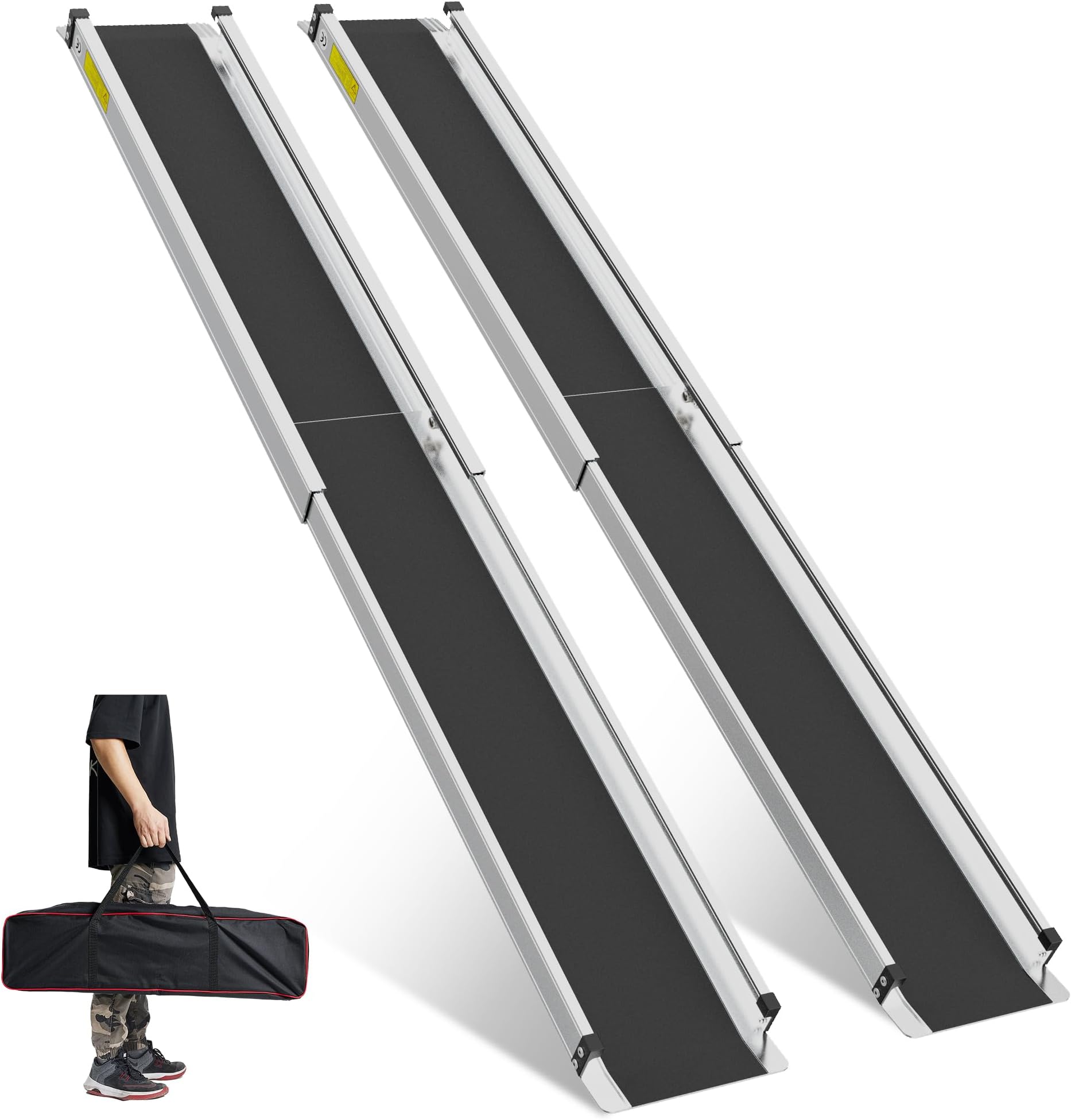 Telescopic Wheelchair Ramps 5ft/152cm with Bag Mobility Scooter Ramp Ramps for Wheelchair 272KG Loading Capacity