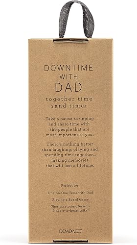 Miniatura 6 de DEMDACO Downtime with Dad Blue 8.5 x 3 Madera de Haya Vidrio y Arena 30 Minutos Temporizador Accesorio de Escritorio