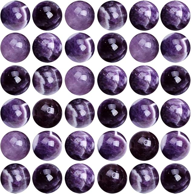 Natural Stone Beads 100pcs 10mm Amethyst Round Genuine Real Stone Beading Loose Gemstone Hole Size 1mm DIY Smooth Beads for Bracelet Necklace Earrings Jewelry Making (Amethyst, 10mm)