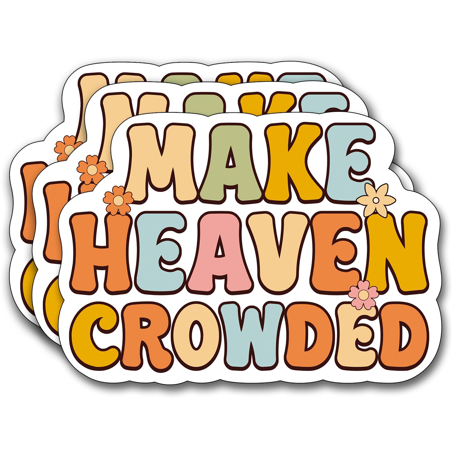 Photo 1 of (3Pcs) Make Heaven Crowded Sticker, Christian Gifts Decorate Books Laptop Phone, Water Bottles Kindles Stickers, Tumbler Sticker Waterproof Vinyl Decorate Sticker 3" Inch