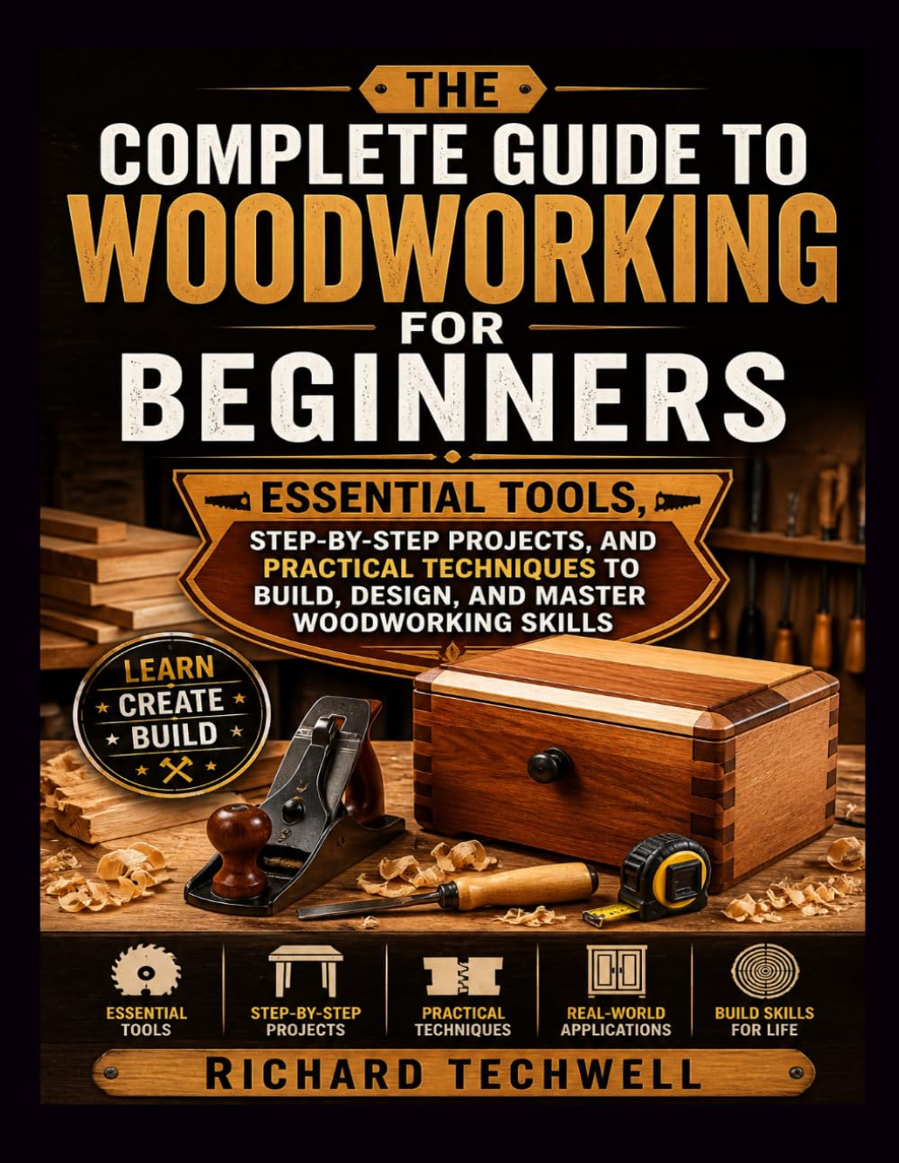THE COMPLETE GUIDE TO WOODWORKING FOR BEGINNERS: Essential Tools, Step-by-Step Projects, and Practical Techniques to Build, Design, and Master Woodworking Skills