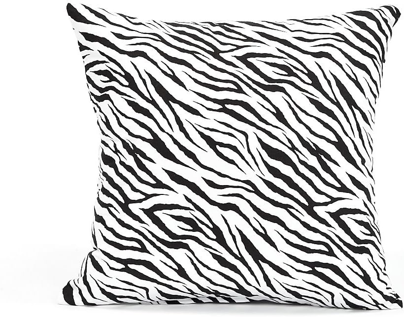 16" X 16" Black & White Zebra Throw Pillow Cover Home