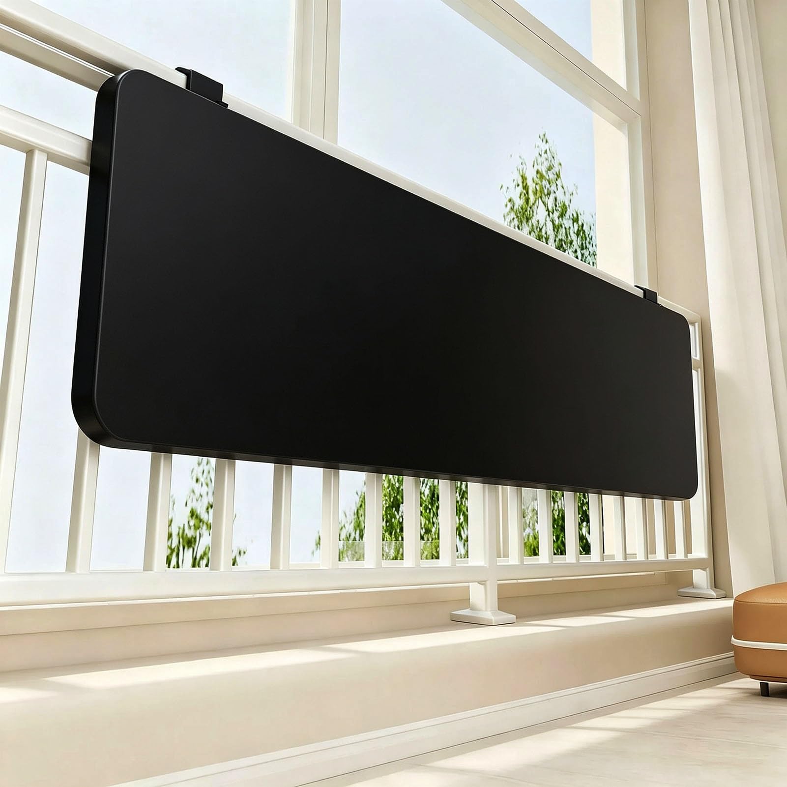 Vibeo Prolunga per Davanzale Mensola di Estensione per Davanzale con Fissaggio a Morsetto 40 60 80 90 cm, Supporto Pieghevole per Davanzale, Prolunga per Balcone Stretto | Black,40x20 cm (16x8 in)