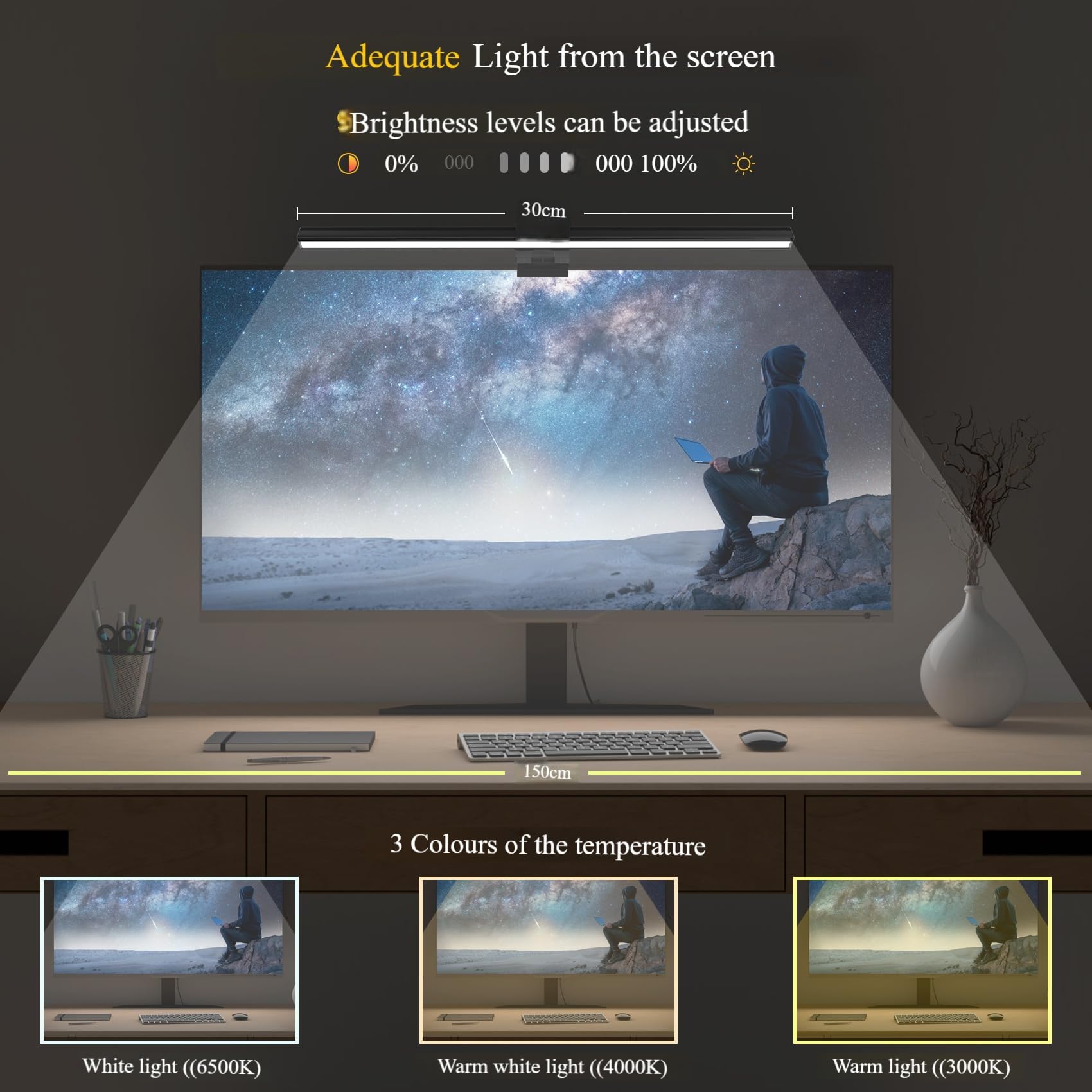 CATPOWER Computer Monitor Light Bar, LED Screen Light Bar for Workspace Dimmable Monitor Lamp - Image 3