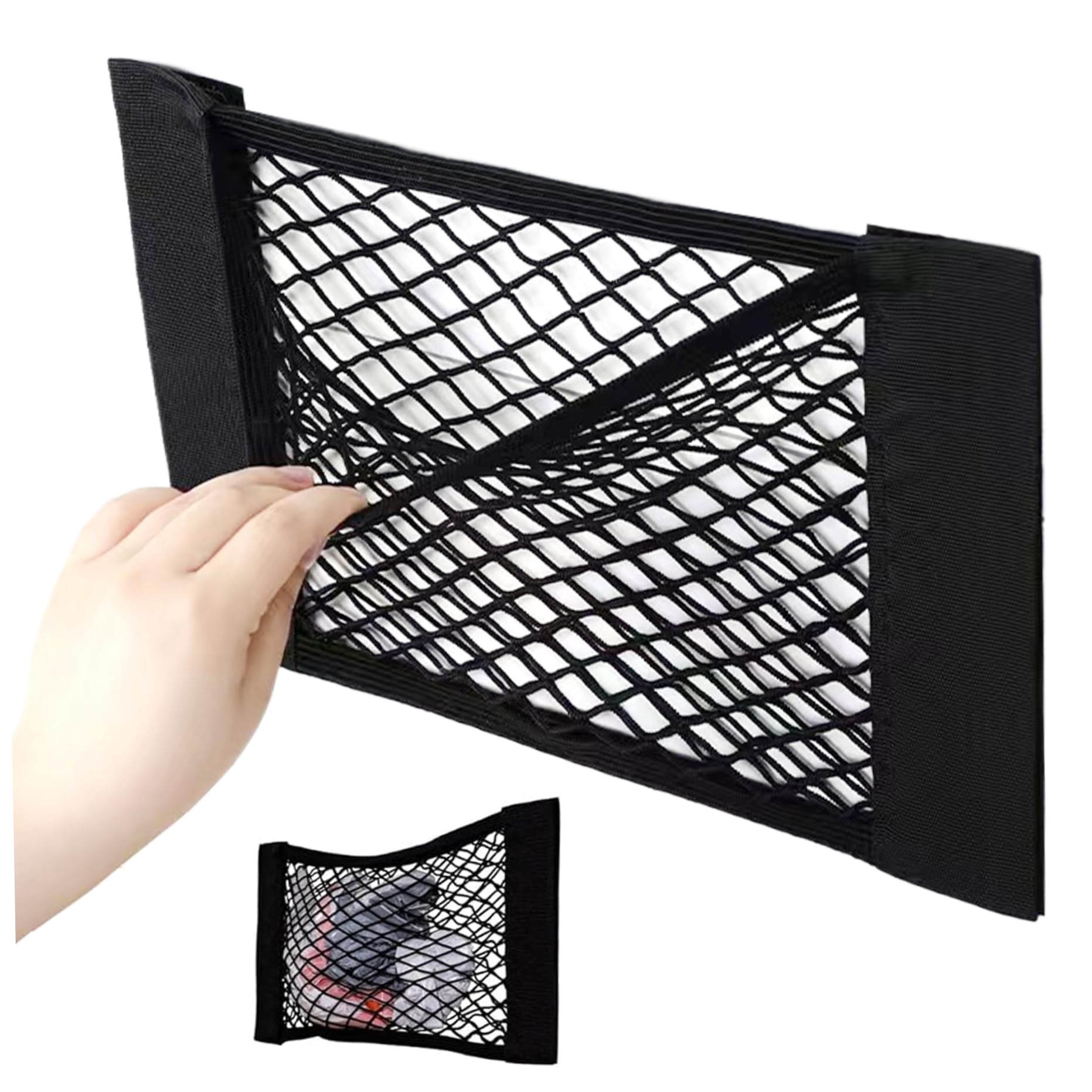 CAKEEYUM Trash Bag Dispenser Large Plastic Bag Organizer Mesh Storage Net Trash Organizer Wall Mounted Grocery Holder for Aluminum Foil, Garbage, Plastic Wrap Holder, D