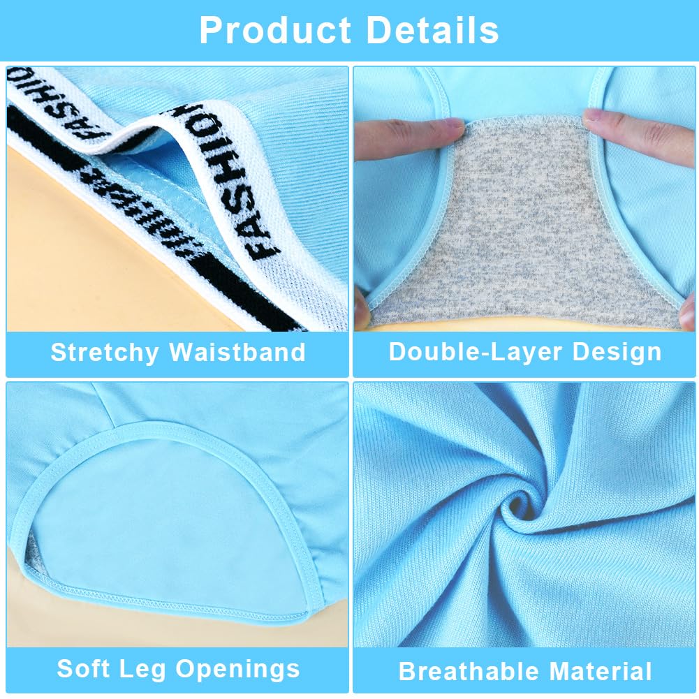 flintronic 8 Pezzi Mutandine Ragazze in Contone Slip in Bimbina Morbido a Vita Media Mutandine Sportive per Ragazze 10-15 Anni