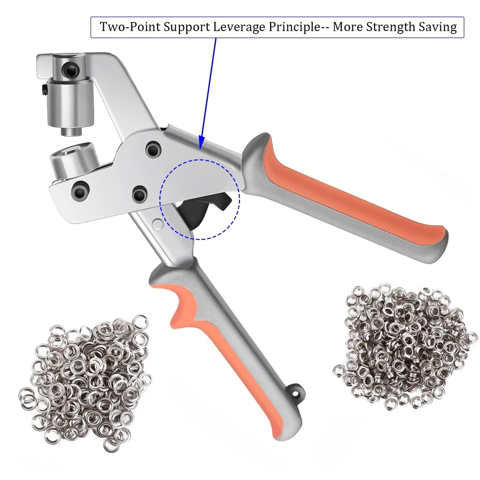 Kit occhielli pneumatici di attrezzi for anelli tenuta da 200 pezzi con pinze for perforatori portatili 10,5 mm Pressa manuale for l'installazione su vari materiali
