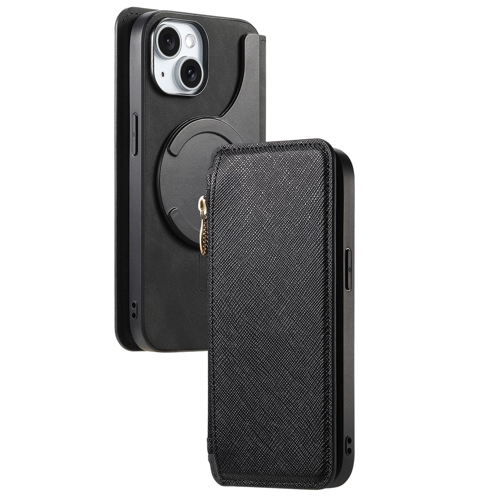 Case for iPhone 16ProMax/ 16Plus/ 16Pro/ 16, Wallet Case with Zipper Card Slot Separate C…