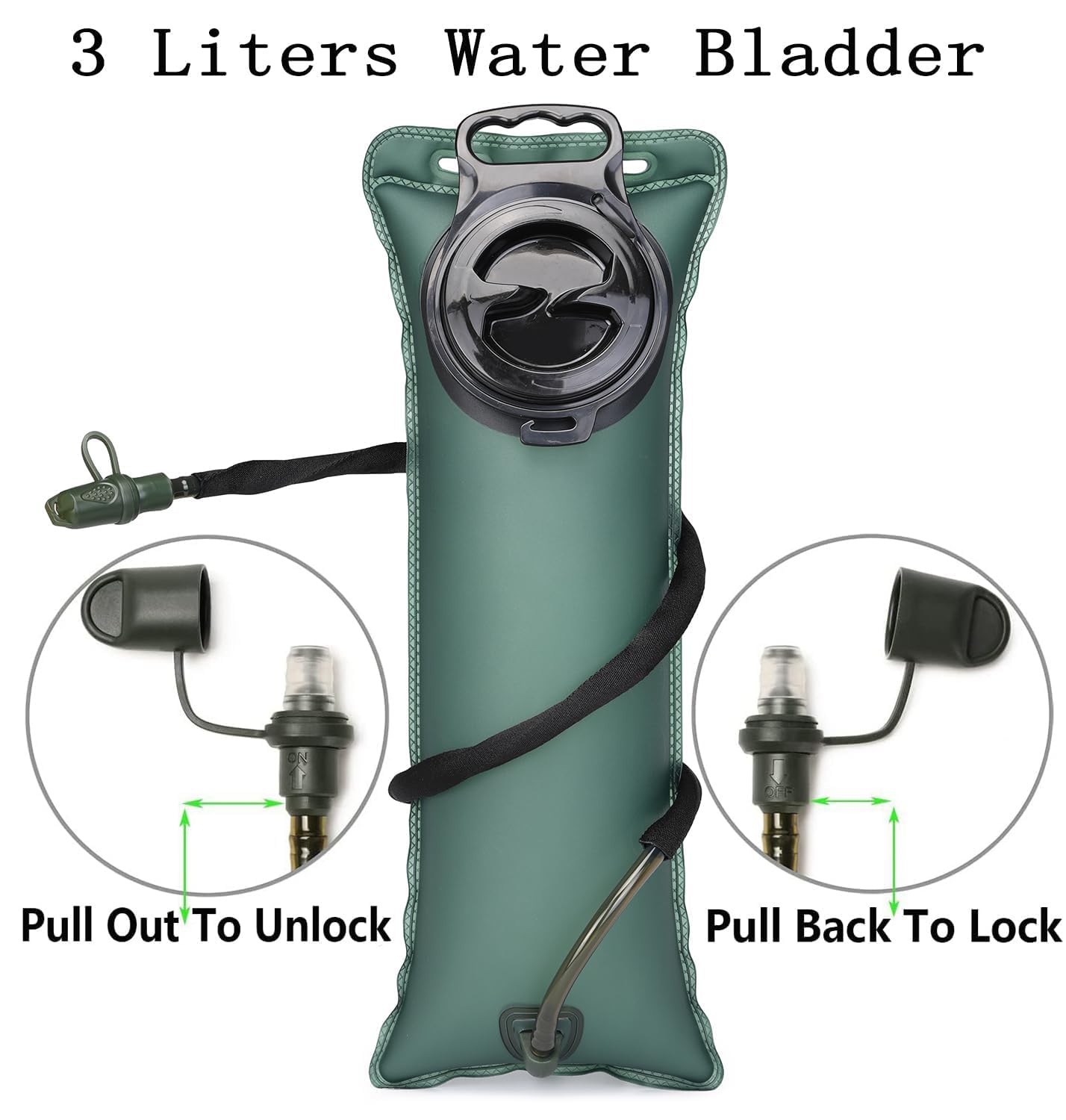 Military 3L Hydration Pack Reservoir Water Bladder Daypack Camel Backpack Hydration Pack with Water Bladder,Lightweight,BPA Free,for Running Cycling Hiking