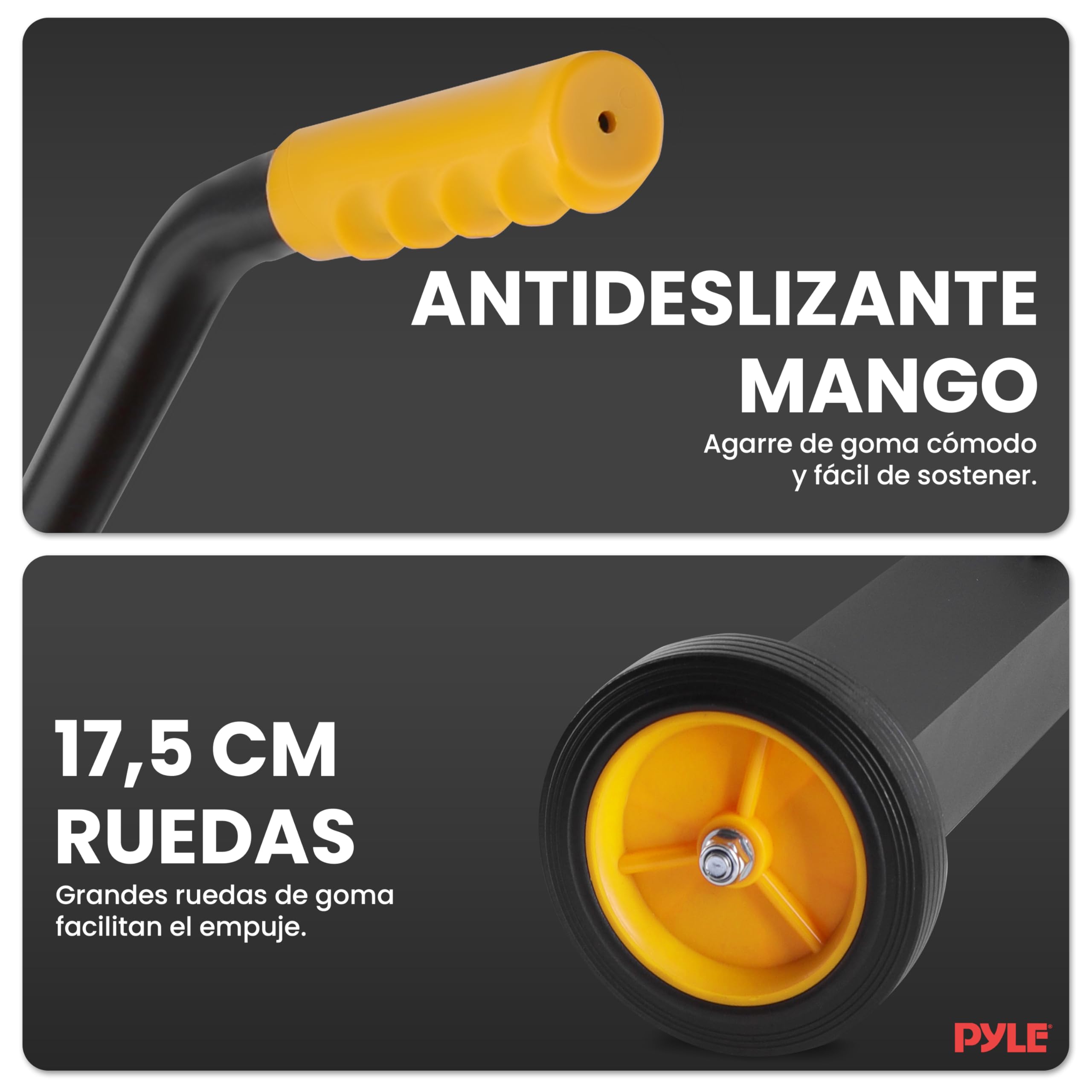Pyle Barredora Magnética Rodante, de 24”, con Mango Ajustable, Recolector de Metales. Resistente para Taller, Construccion y Uso Industrial