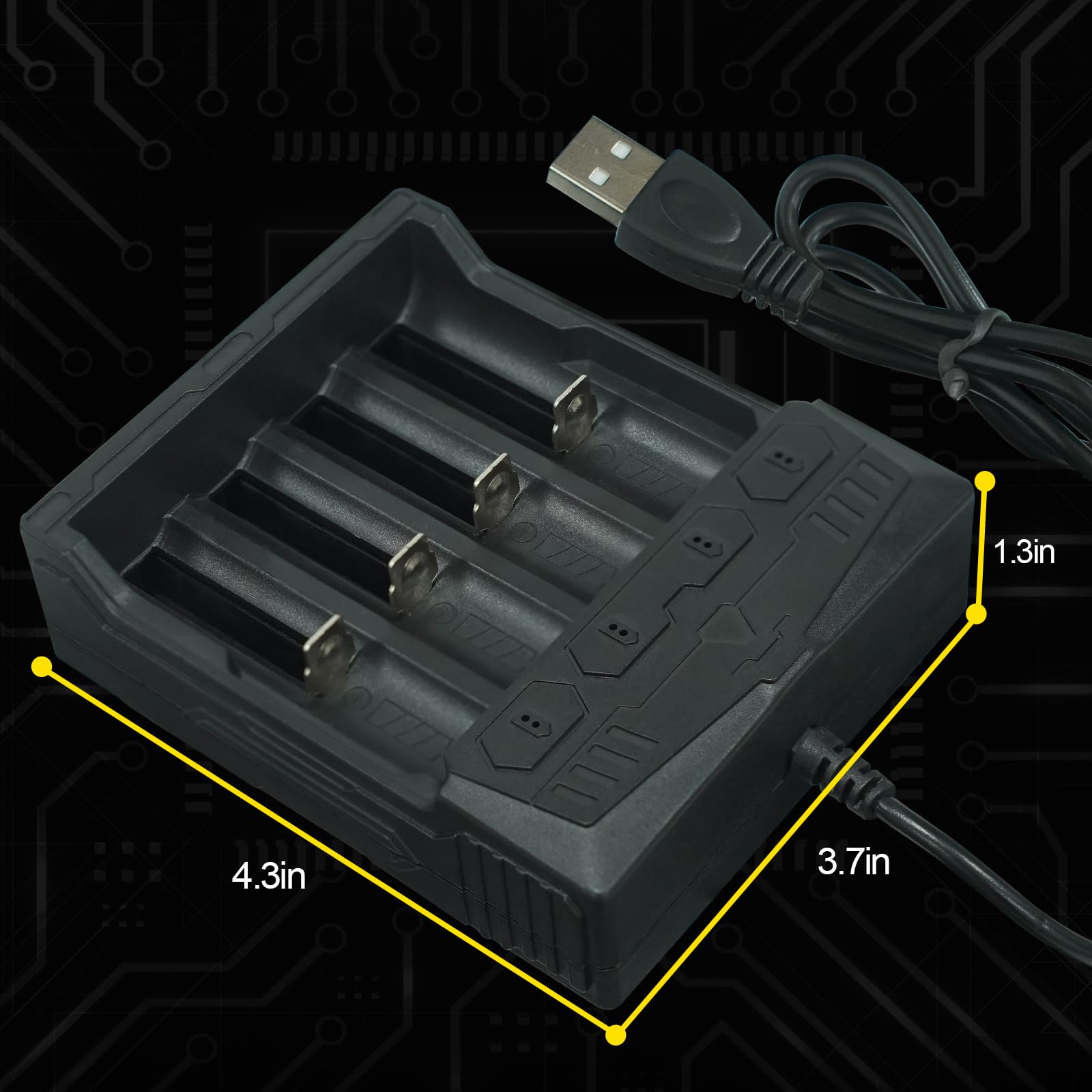 18650 Chargeur de batterie 4 baies 2 voies Smart Chargeur universel pour batteries rechargeables Lithium Li-ion IMR INR ICR 10440 14500 16340 20700 21700 22700 26650 26700 sans batterie