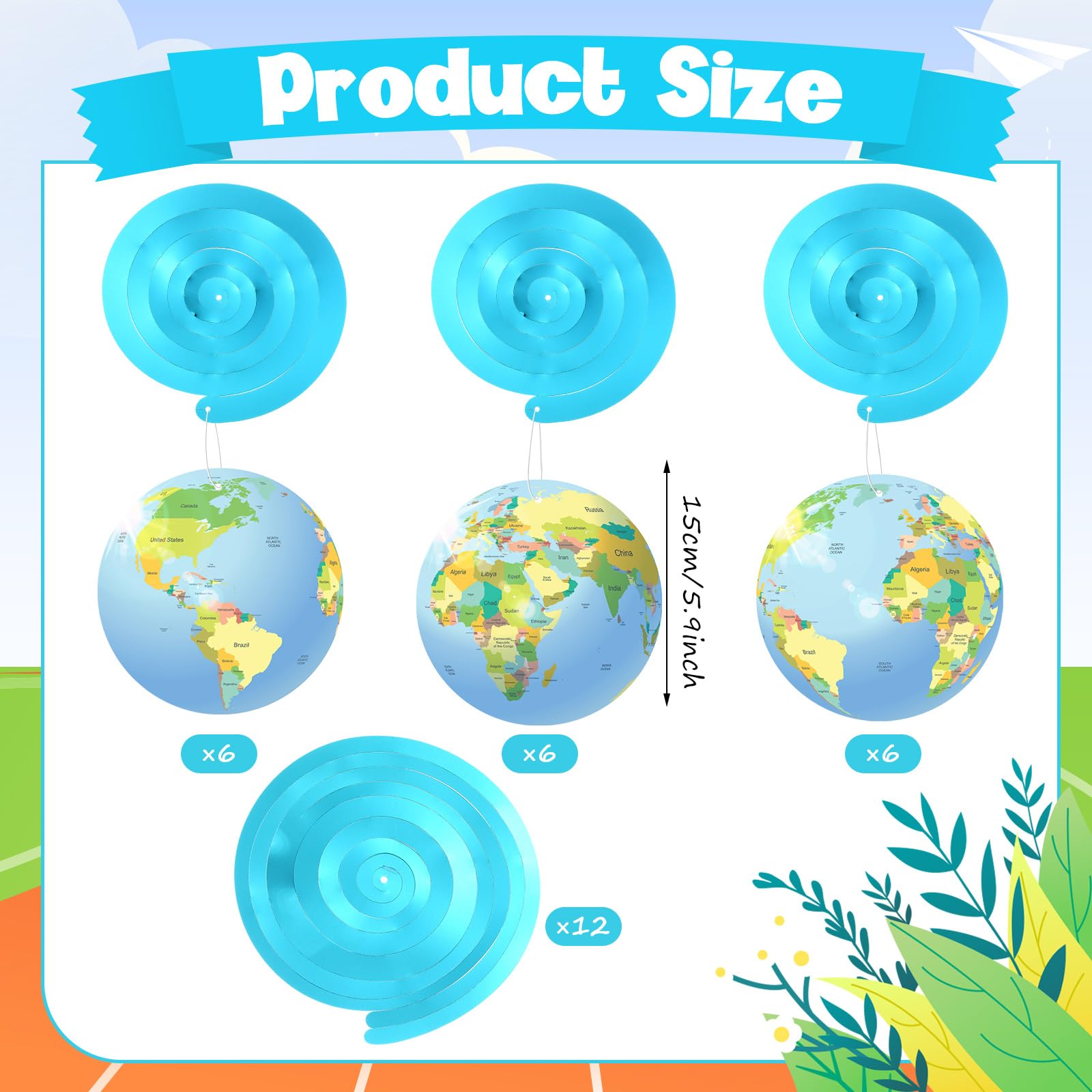 Snapklik.com : 30 Pieces Earth Day Decorations Around The World ...