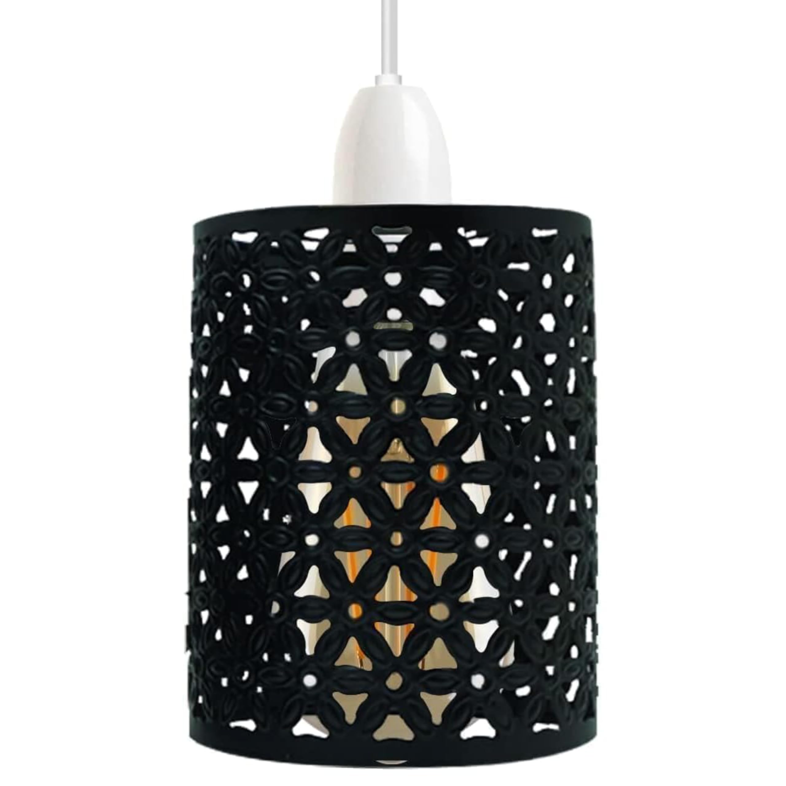 Vintage Black Cage Metal Lamp Shade - Industrial Metal Cage Light DIY Ceiling Pendant Lights for Dining Room Bedroom Loft Hallway โ image 1