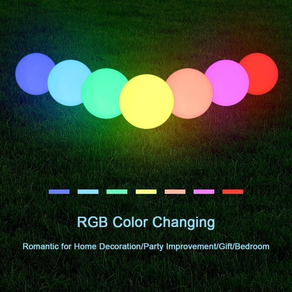 LIQS LED Ball Mood Lights,Ładowalna Lampa RGB,Zmieniające Kolory światła Nocne,Wodoodporne Pływające światło,16 Zmiana Kolorów ze Zdalnym Sterowaniem (12CM)