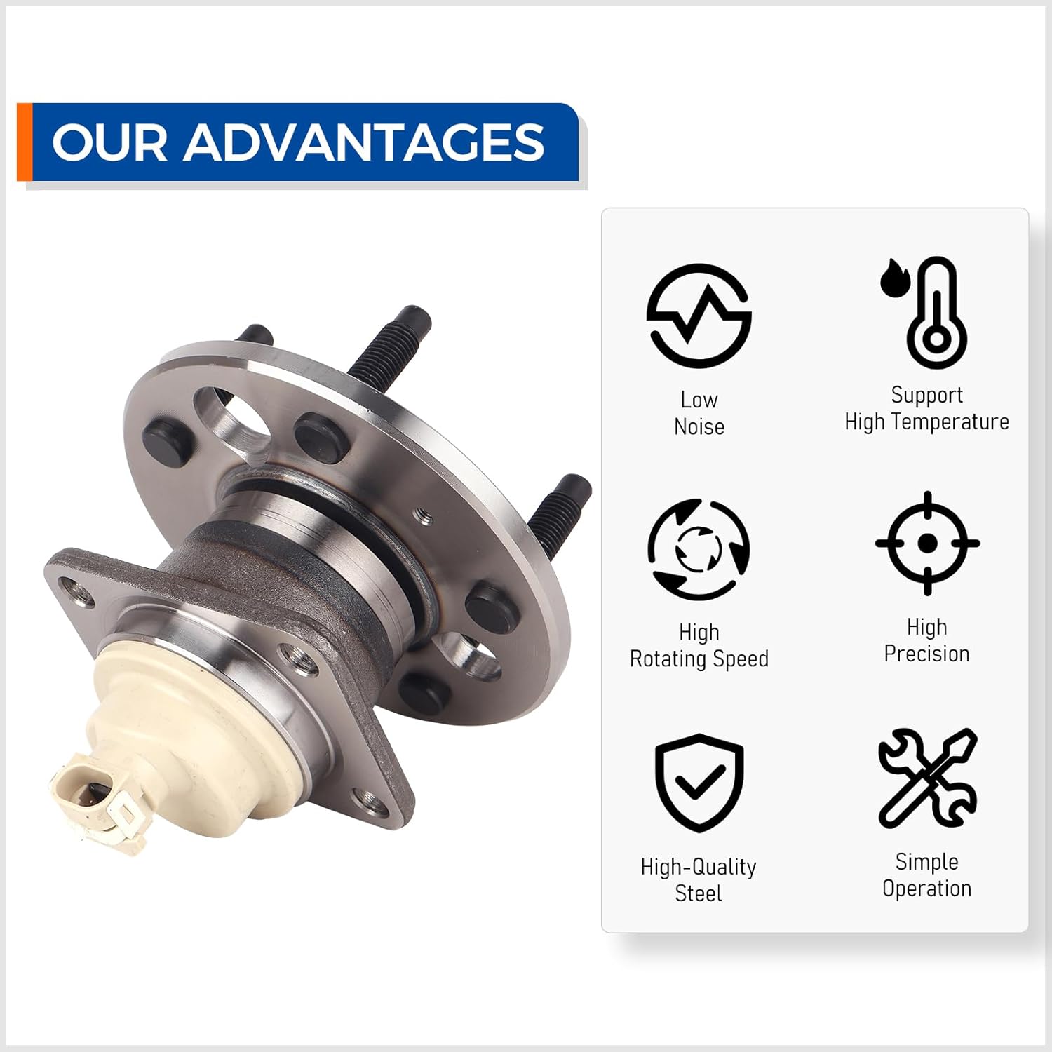 PAROD 512357 Rear Wheel Hub Bearing Assembly Fit for Buick Allure,Century/Chevy Impala,Lumina APV,Monte Carlo,Uplander,Venture/Oldsmobile/Pontiac Aztek,Grand Prix,Montana,Trans Sport, FWD w/ABS