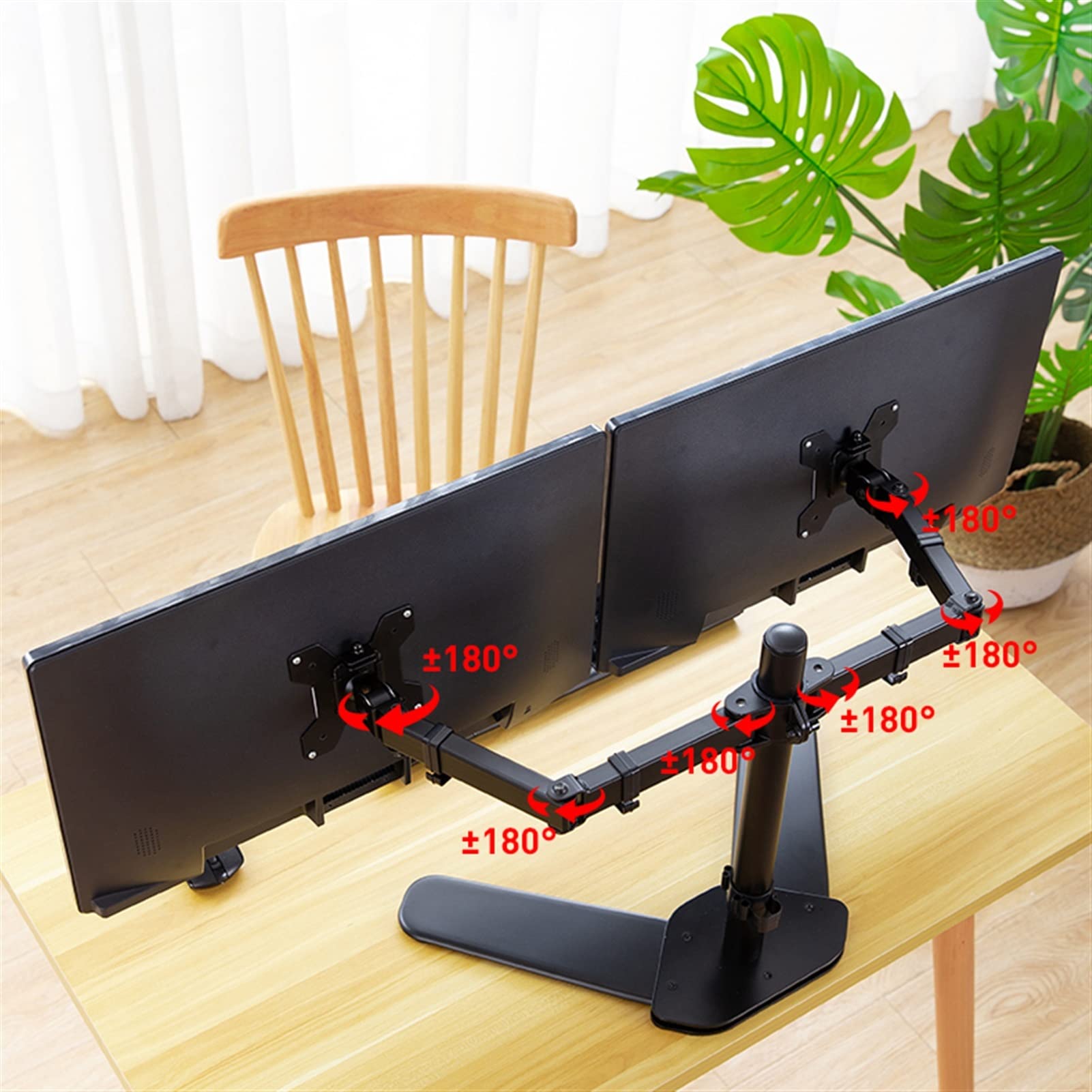 Supporto per Braccio Monitor Supporto per Doppio Monitor per impieghi gravosi per Due Monitor da 10-27"