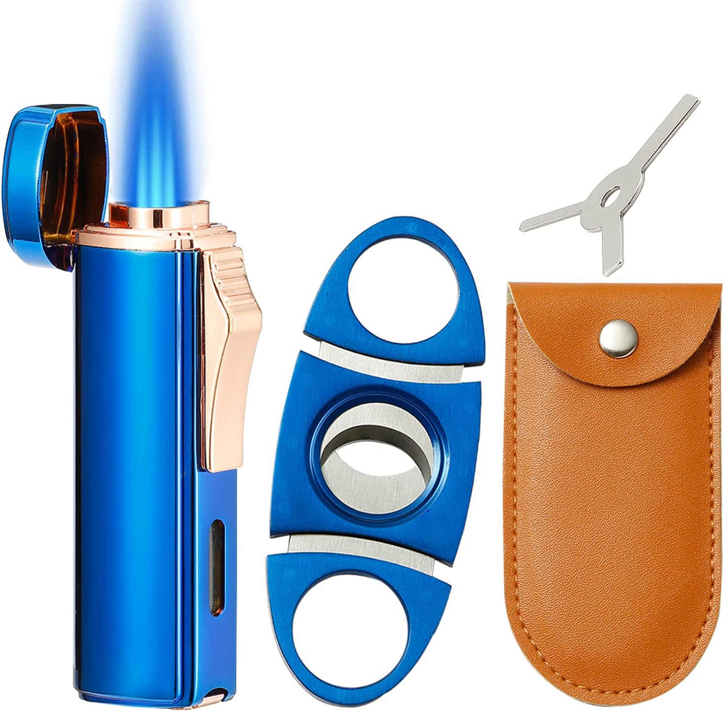 RONXS Cigar Torch Lighter Set, Cigar Cutter, Windproof
