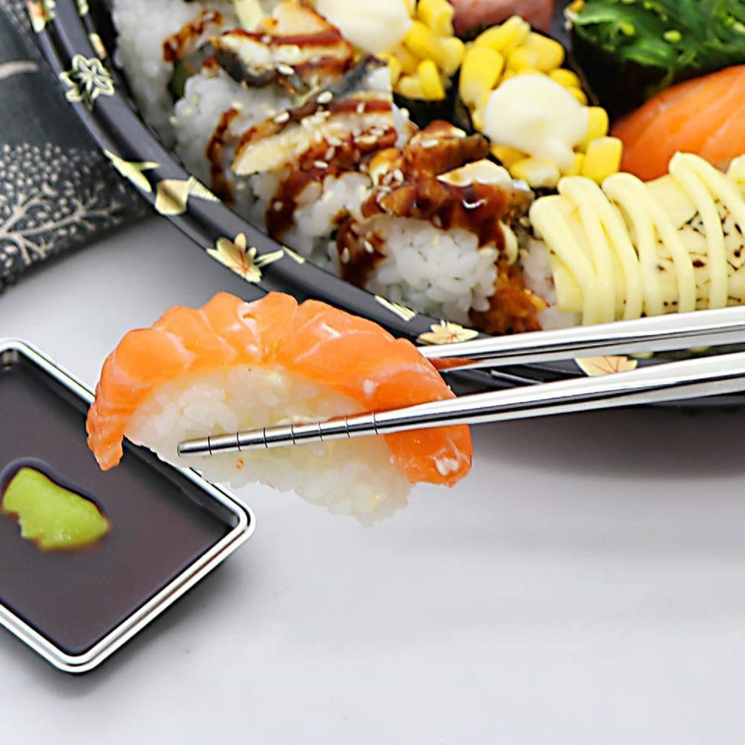 Chewing, Decorative, Training, Eating, Cooking Stainless Steel Chinese, Korean, Japanese, Vietnamese Chopstick 2 Pairs Steel Chopsticks, 2 Straight Straws, 2 Bent Straws, 1 Cleaning Brush 3