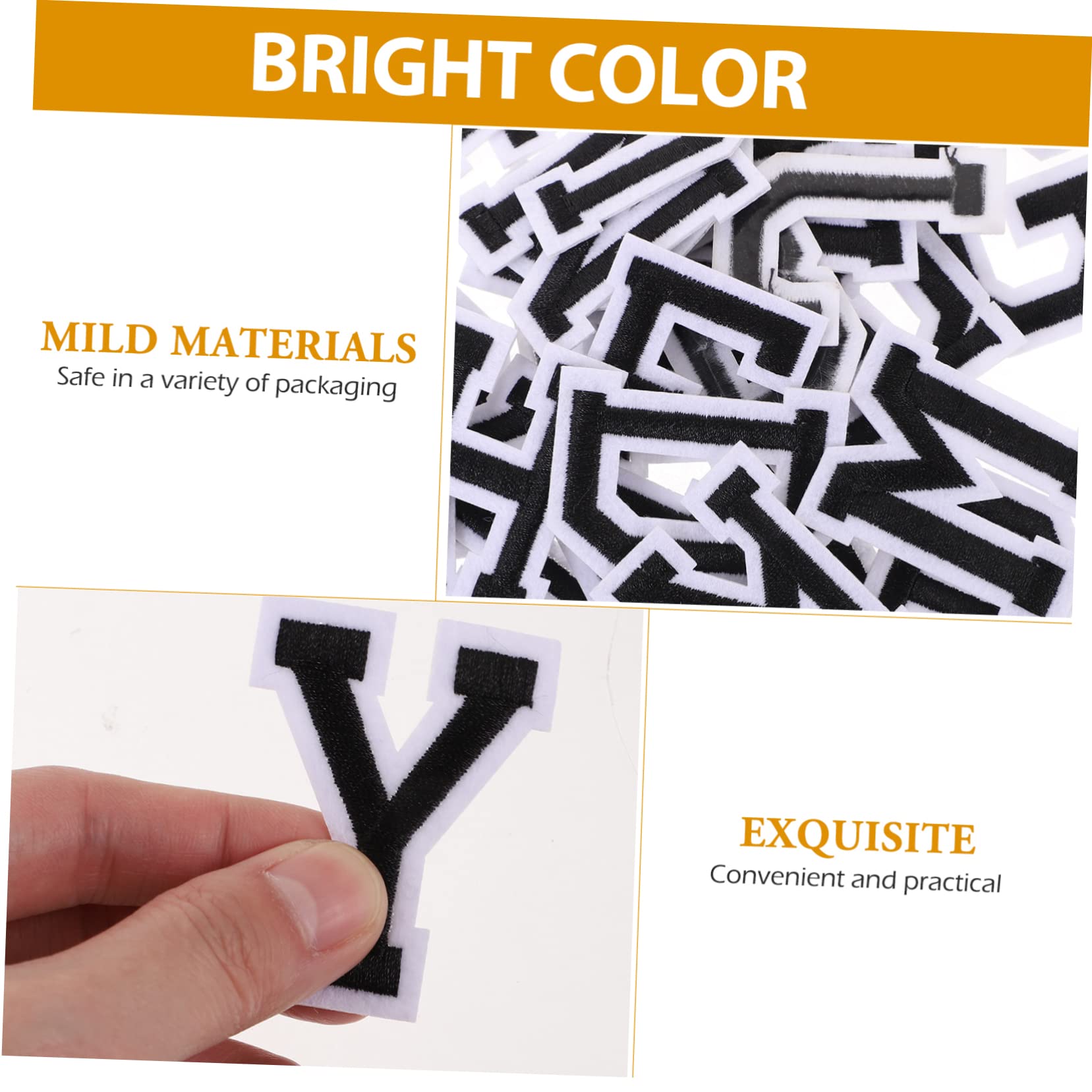VILLCASE 8sets Patch Ricamate Termoadesive Da Lettere Stile Alfabetico Per Riparazione e Decorazione Di Abbigliamento Facili Da Applicare Su Jeans Shirt e Accessori