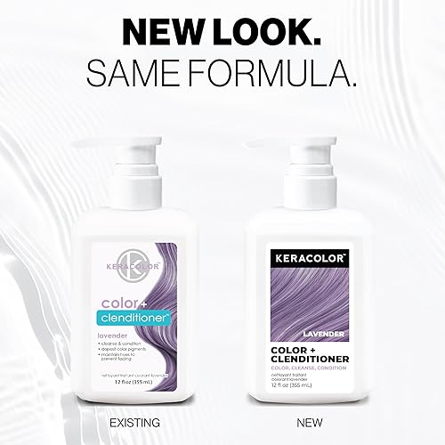 Keracolor Color + Clenditioner 3-in-1 Color-Depositing Conditioner, Gently Cleanses & Conditions, Semi-Permanent Lavender Hair Color, 12 Fl Oz 2