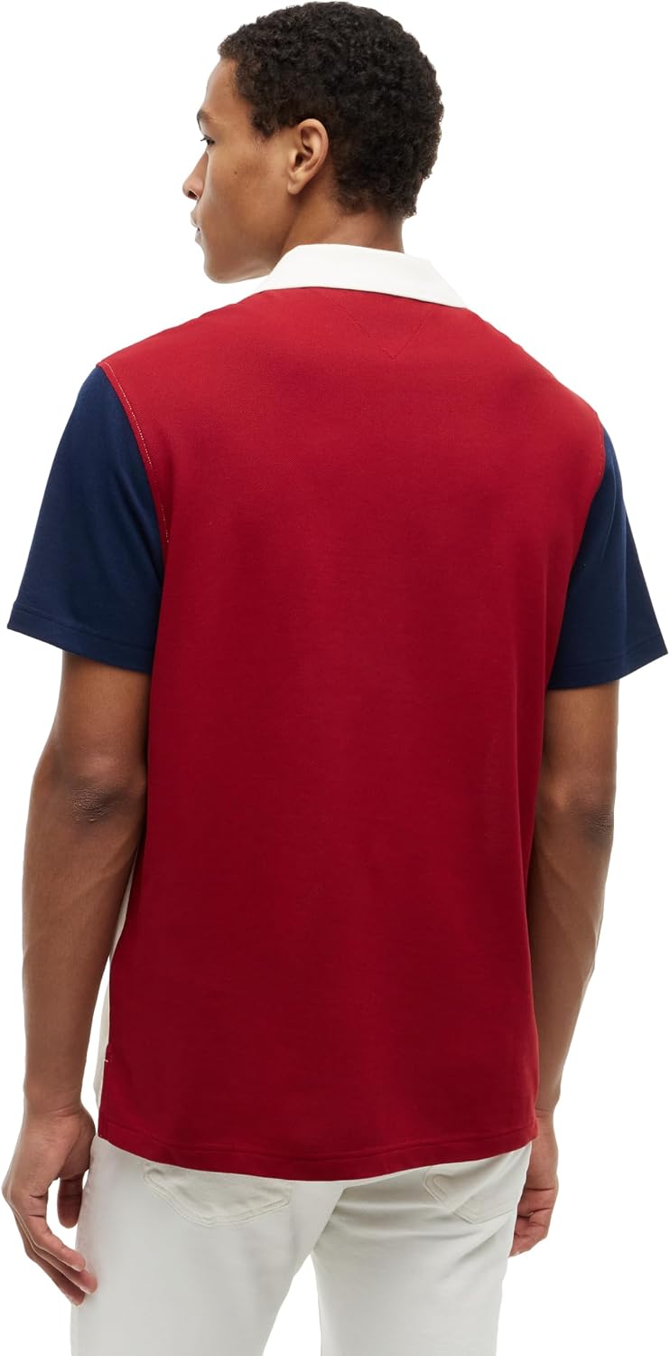 Tommy Hilfiger Men's Roadmap Stripe Regular Short Sleeve Polo