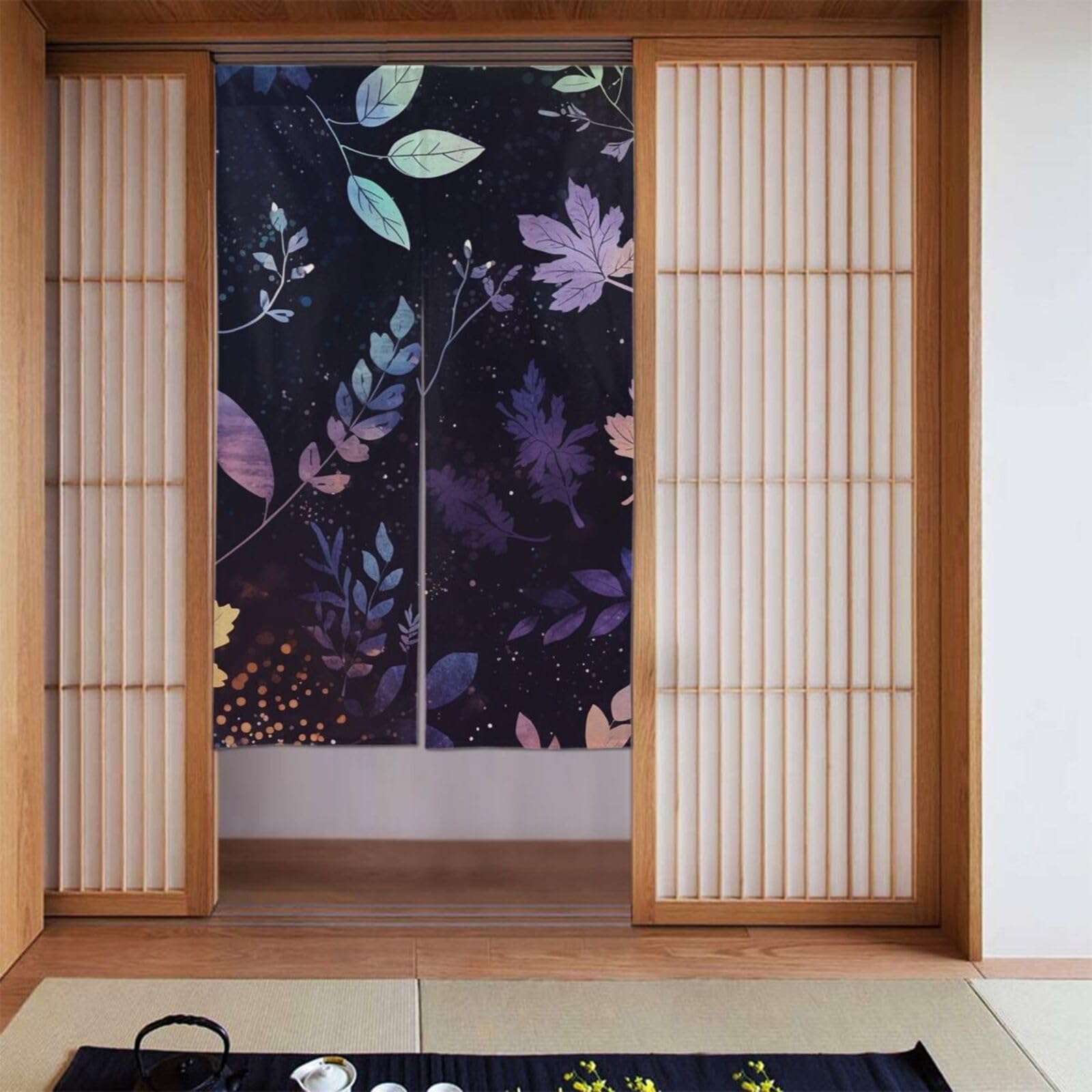 Rideaux de porte motif étoilé pour l'intimité de la chambre